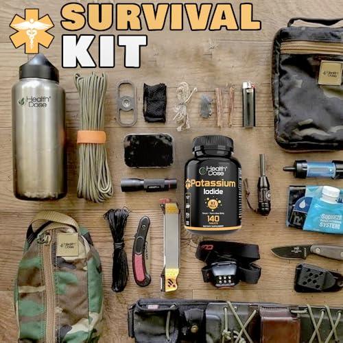 Health Dose Health Dose Potassium + Iodide (KI) Tablets 130mg 140 Tablets for Thyroid Support, Cellular Metabolism & Electrolyte Balance Non-GMO, Gluten-Free, GMP Certified, Pack of 2