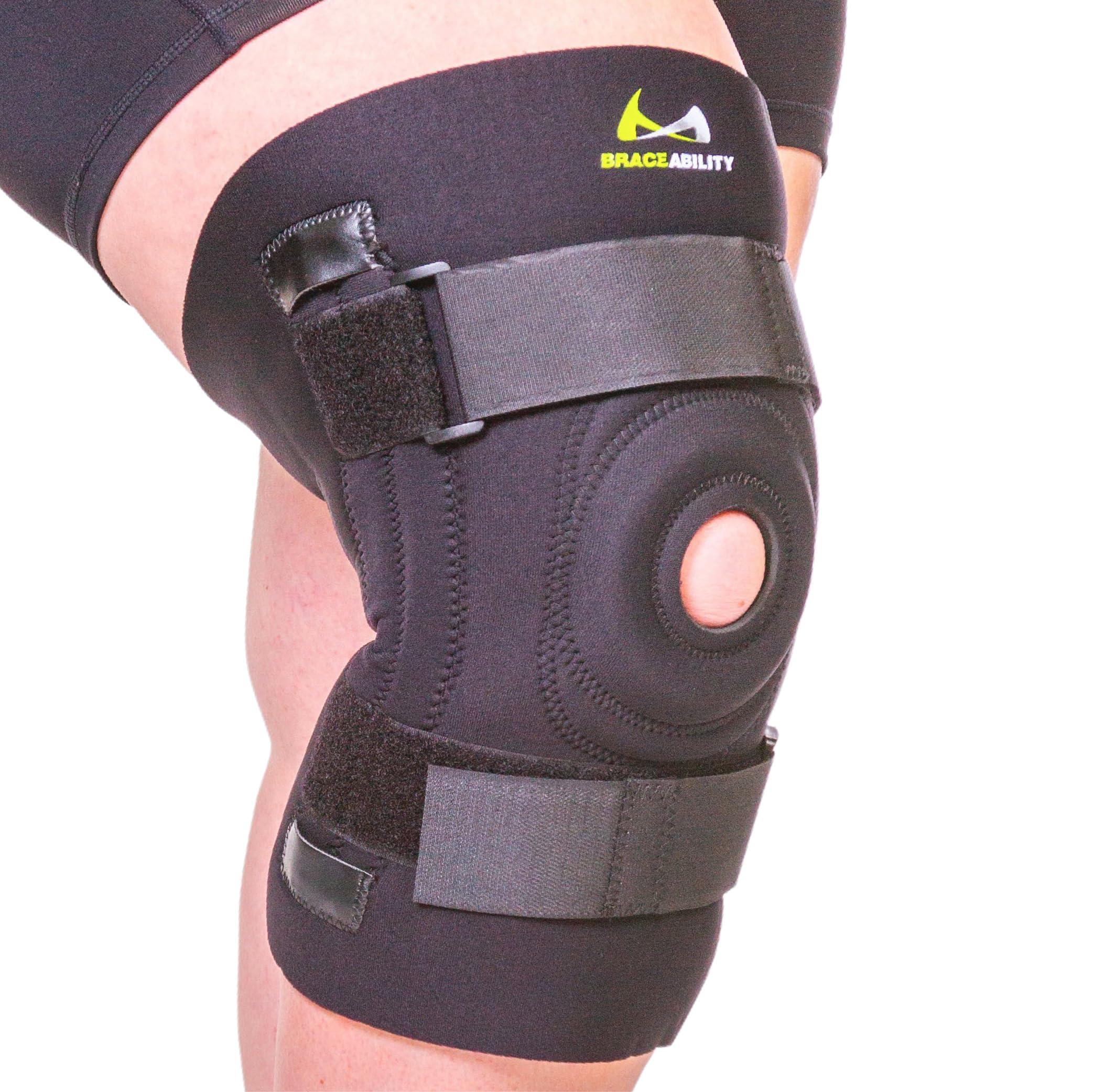 BraceAbility BraceAbility Bariatric Knee Brace for Large Legs - Plus Size Knee Brace with Side Stabilizers for Big Men or Women, Arthritis, Patellar Tendonitis, Obese Chondromalacia Pain, Instability (5XL)