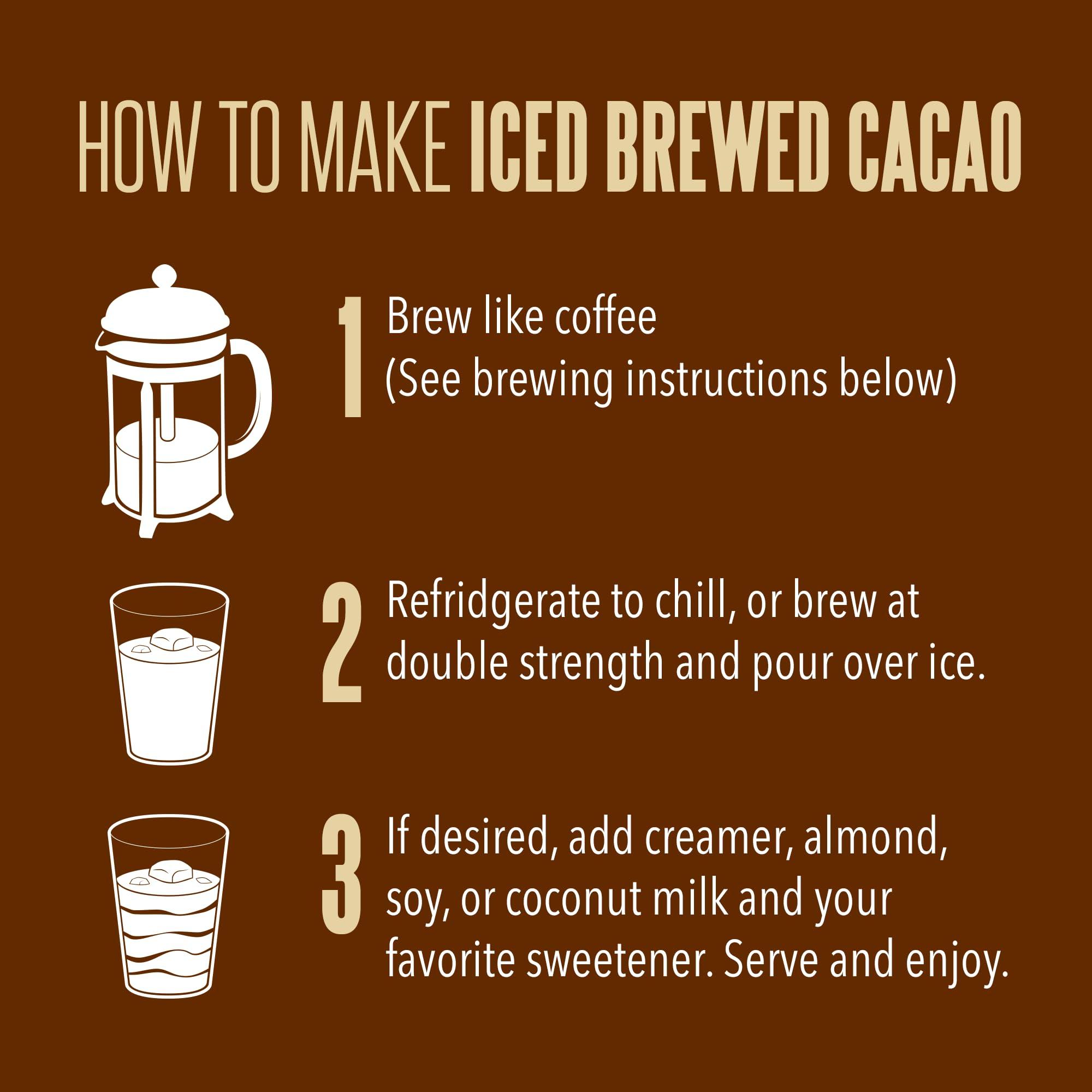 Crio Bru Crio Bru Brewed Cacao Venezuela Medium Roast 3lb (48oz) - Coffee Alternative Natural Healthy Drink | 100% Pure Ground Cacao Beans | 99.99% Caffeine Free, Keto, Low Carb, Paleo, Brew And Enjoy Hot or Iced