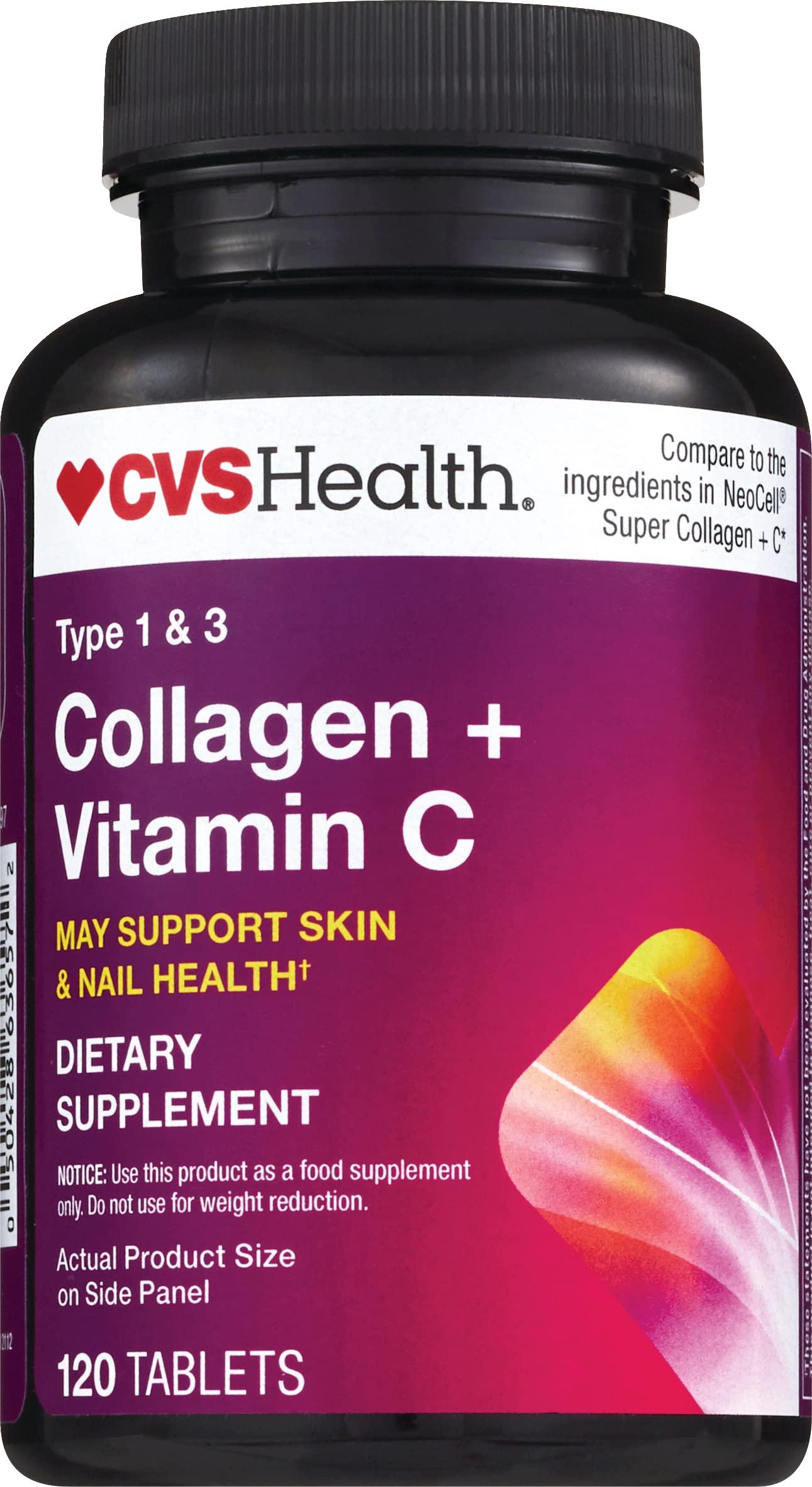 CVS Health CVS Health Collagen + Vitamin C, Skin & Nail Health Dietary Supplement Tablets, 120 CT