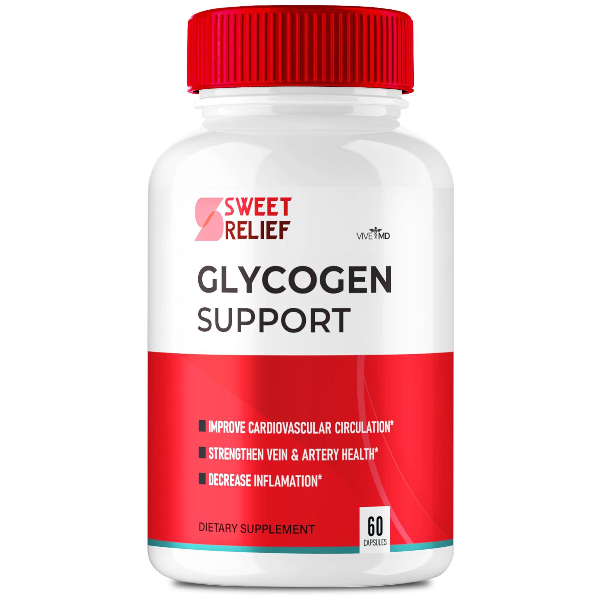 VIVE MD Sweet Relief Glycogen Support Capsules - Sweet Relief Blood Vessel Cleaner Supplement, Glycogen Support Sweet Relief Advanced Formula SweetRelief Capsules for Overall Health + Wellness (60 Capsules)