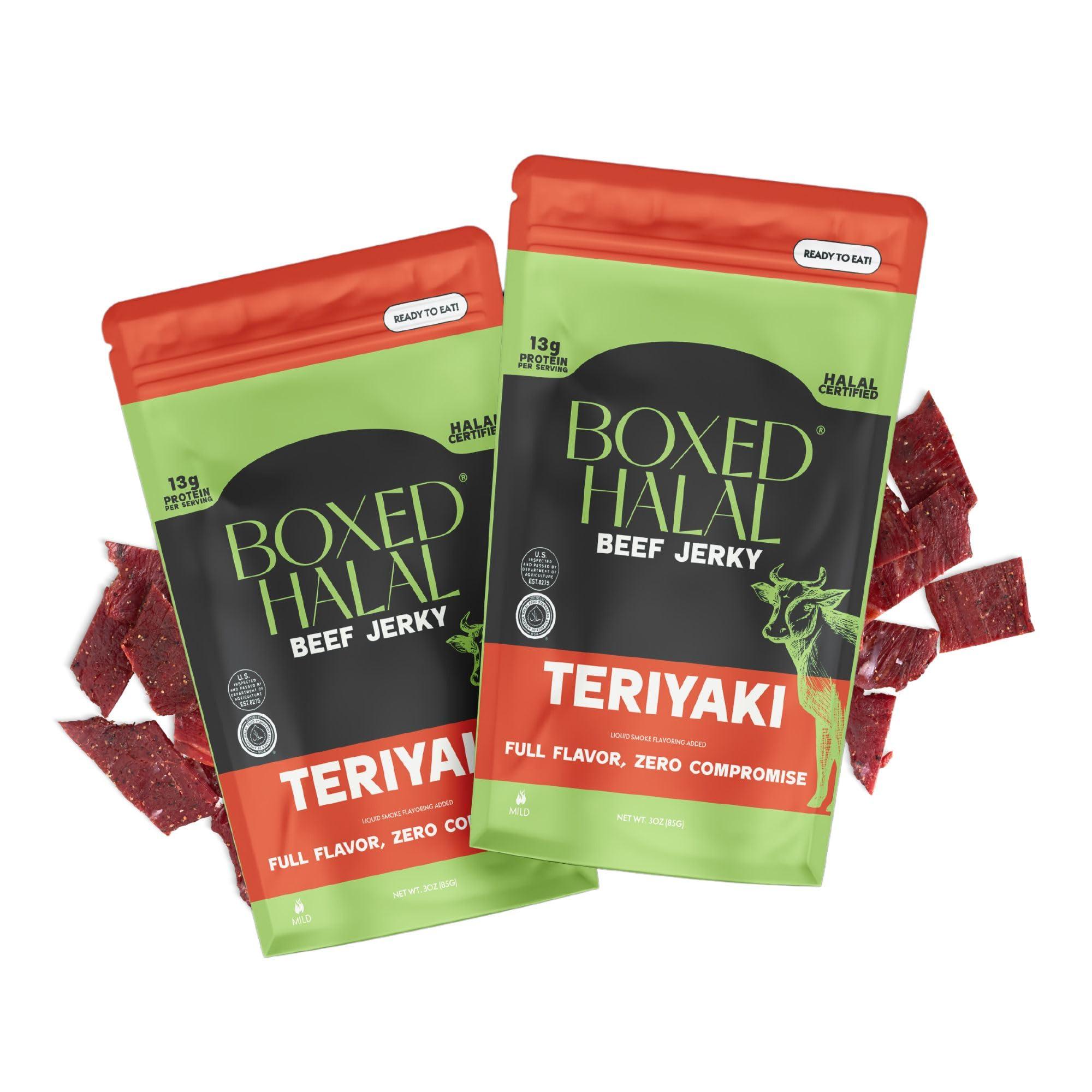 Boxed Halal Halal Beef Jerky, 4 Flavors - Boxed Halal (Teriyaki) (2-Pack)
