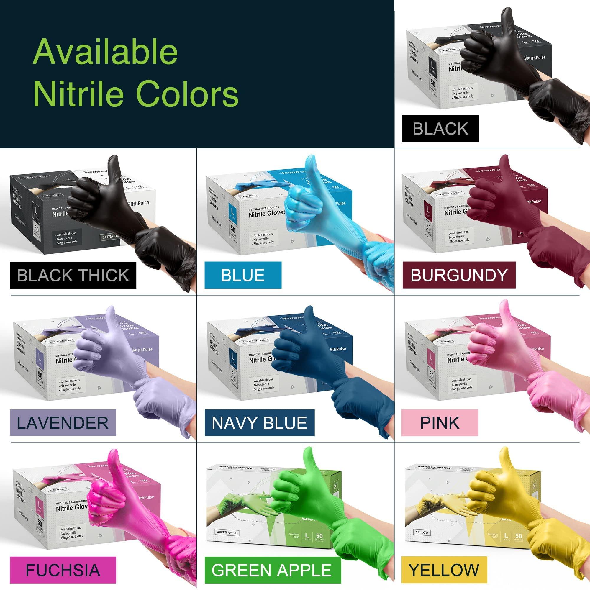 FifthPulse FifthPulse Yellow Nitrile Disposable Gloves - 50 Count - 3 Mil Nitrile Gloves Large - Powder and Latex Free Rubber Gloves - Surgical Medical Exam Gloves - Food Safe Cooking Gloves