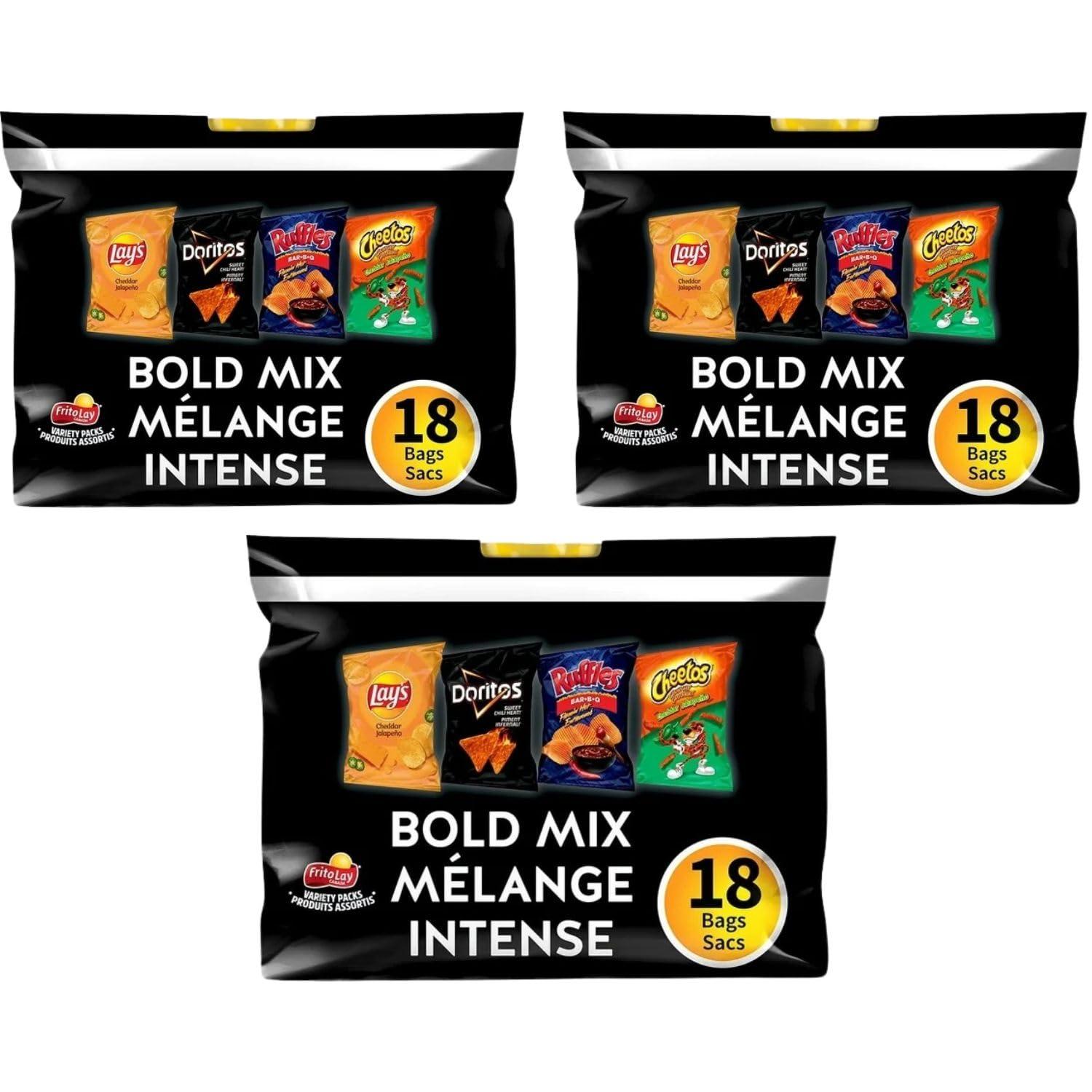 Generic Lay Variety Pack Bold Mix, 18ct x 28g/1 oz (Pack of 3) Shipped from Canada