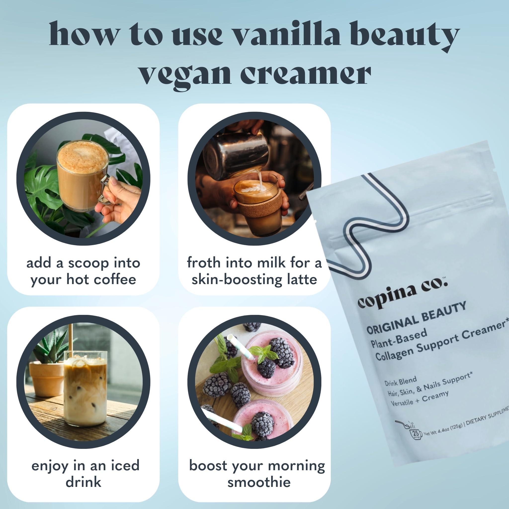 Copina Co. Copina Co. Original Vegan Collagen Booster Creamer Mix: Plant Based Collagen Support Smoothie Drink Vegan Creamy Blend | Original Flavor | 1 Bag - 25 servings per bag