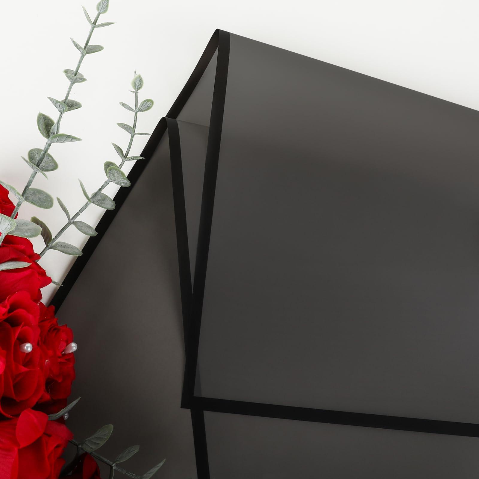 NESCCI NESCCI 20 Sheet Flower Wrapping Paper - Waterproof Floral Bouquet Wrapping Paper, Florist Supplies Packaging Paper for Wedding Birthday Gift DIY (Translucent Black)