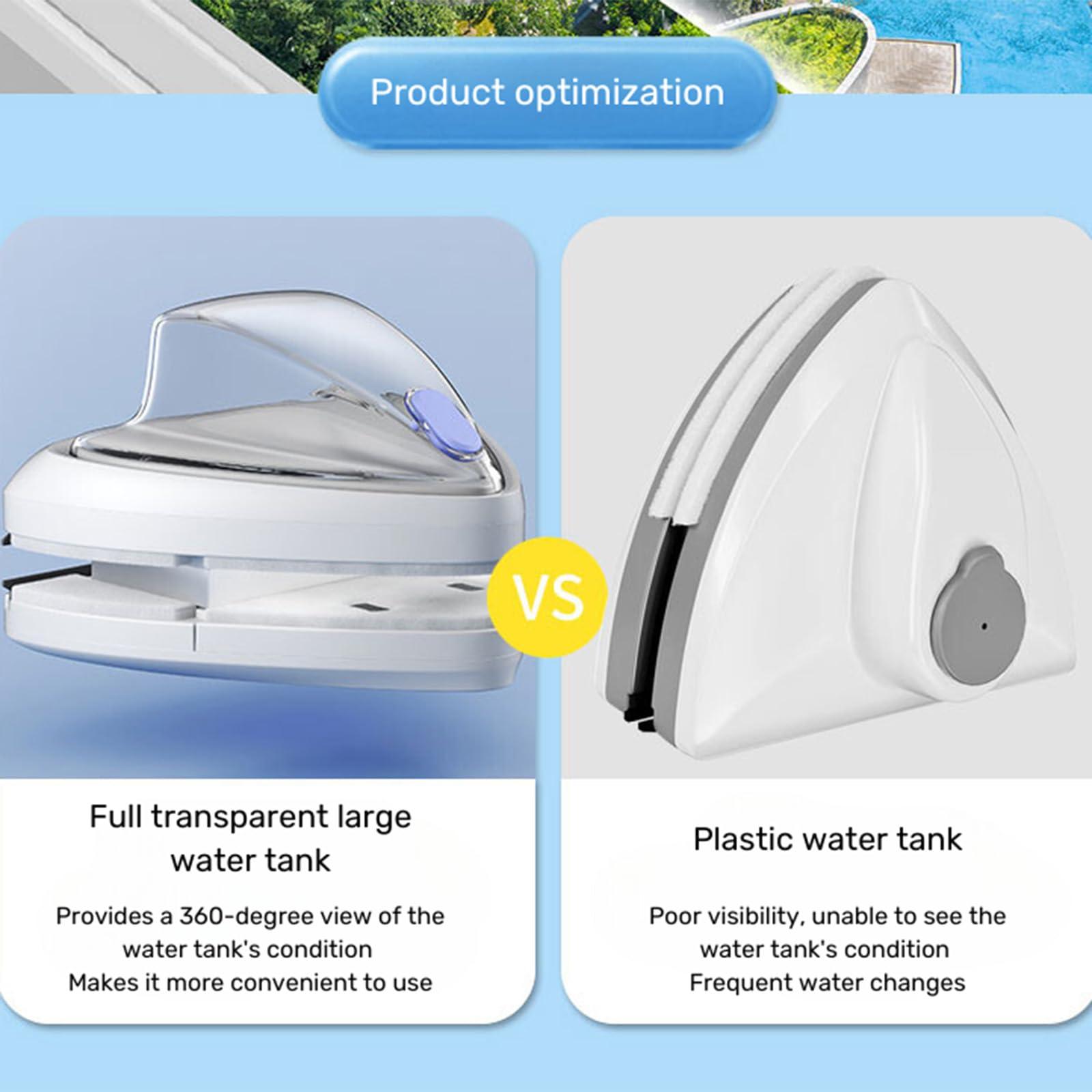 MIFXIN Double Side Magnetic Glass Wiper Window Cleaner Double-Sided Water-Filling Magnetic Glass Cleaning Tool Brush for Double Glazed Window Thickness 15-26mm