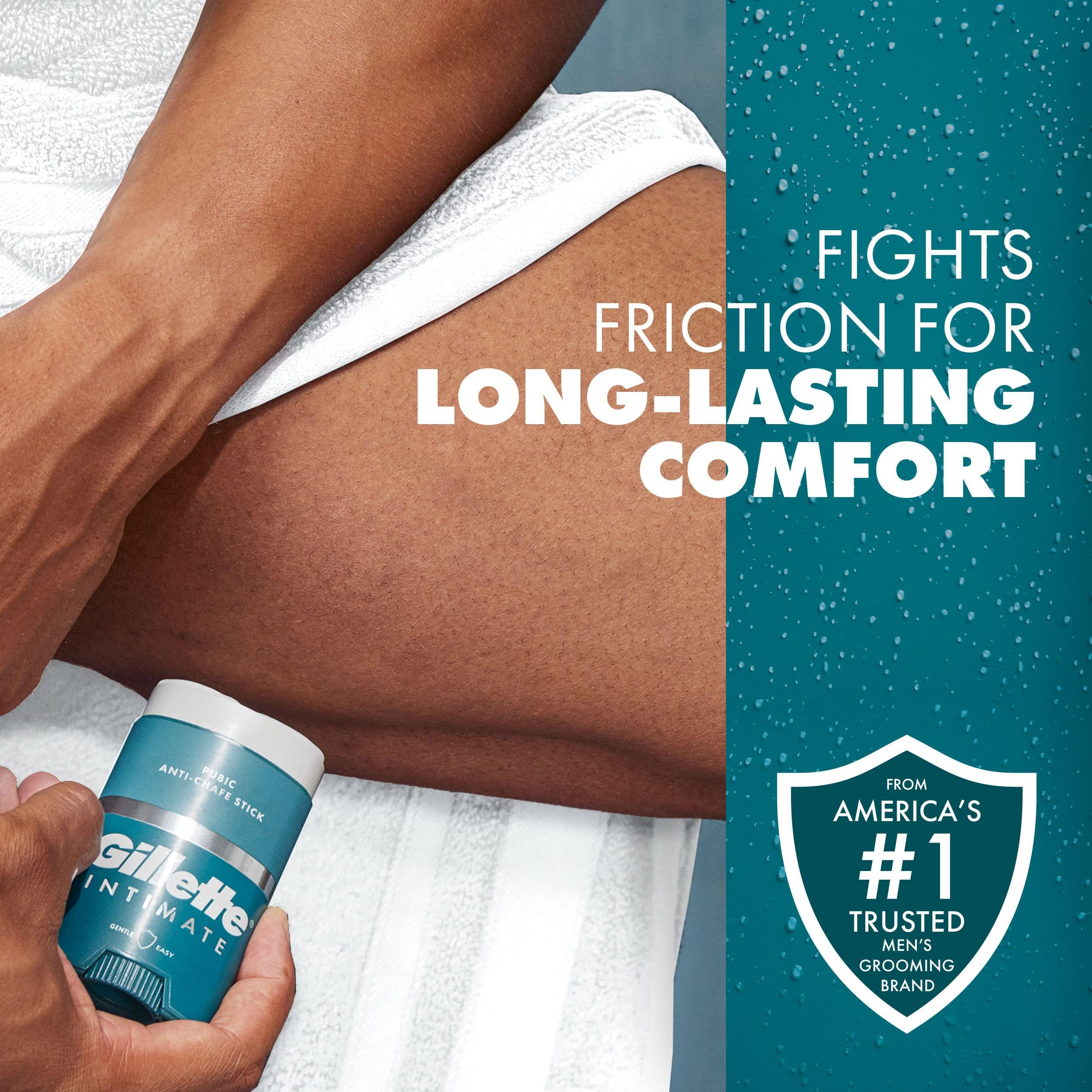 Gillette Gillette Intimate Pubic Anti-chafe Stick, Reduces Rubbing and Irritation, Pubic Anti-Chafing For Men, Easy Application, Dermatologist Tested (Pack of 2)