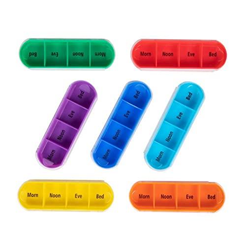 PL TREASURE HOME Weekly Pill Organizer Pill Box 7 Day | Medication Reminder 7 Times a Day | Includes Leather PU Pill Box for Purse | The Small Pill Box Can Hold Vitamins, Cod Liver Oil, Supplements and Medicines