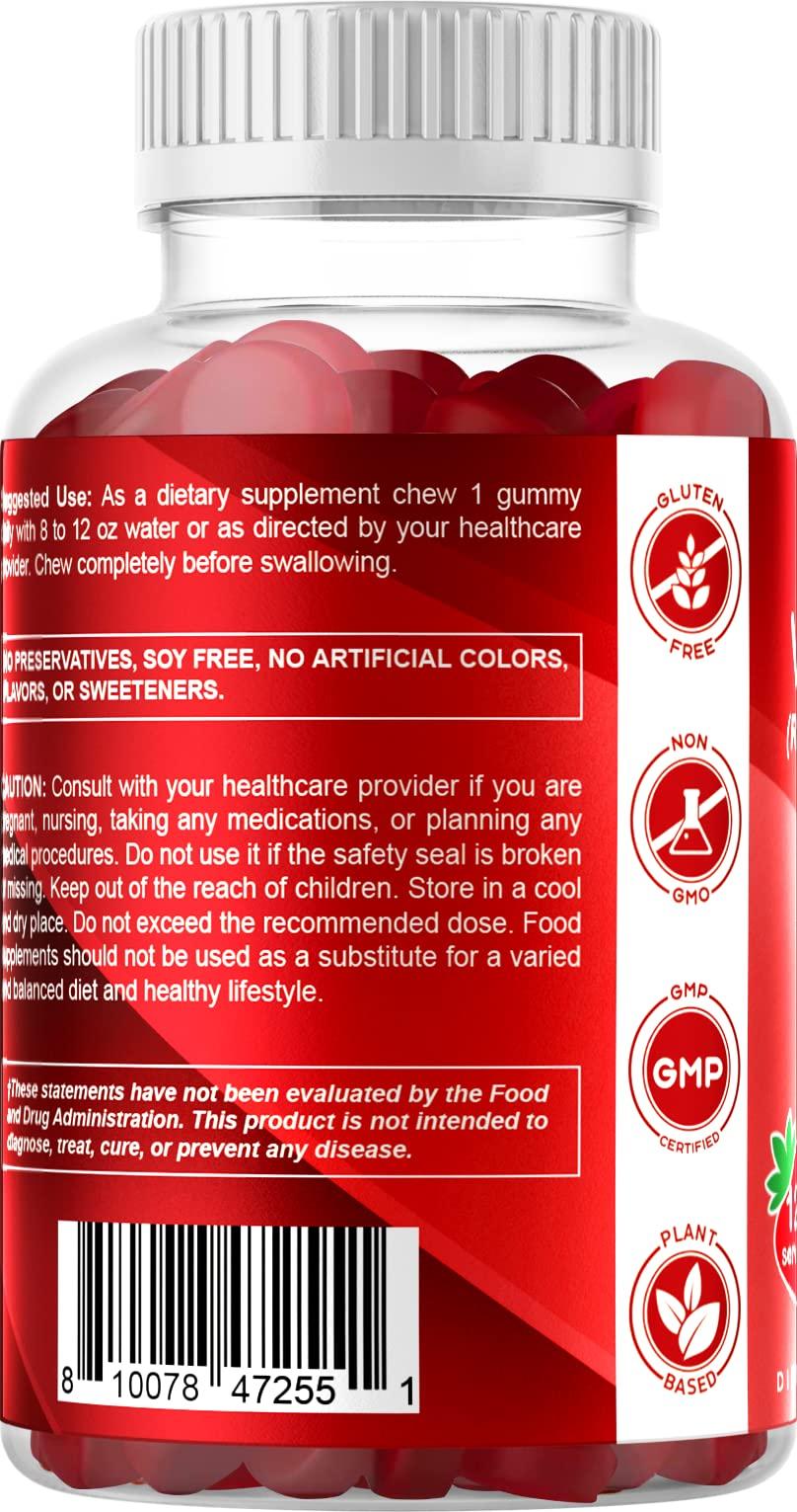 Vitamatic Vitamatic Sugar Free Vitamin A 25000 IU Gummies (Retinyl Palmitate) - Natural Strawberry Flavor - 120 Pectin Based Gummies (1 Bottle)