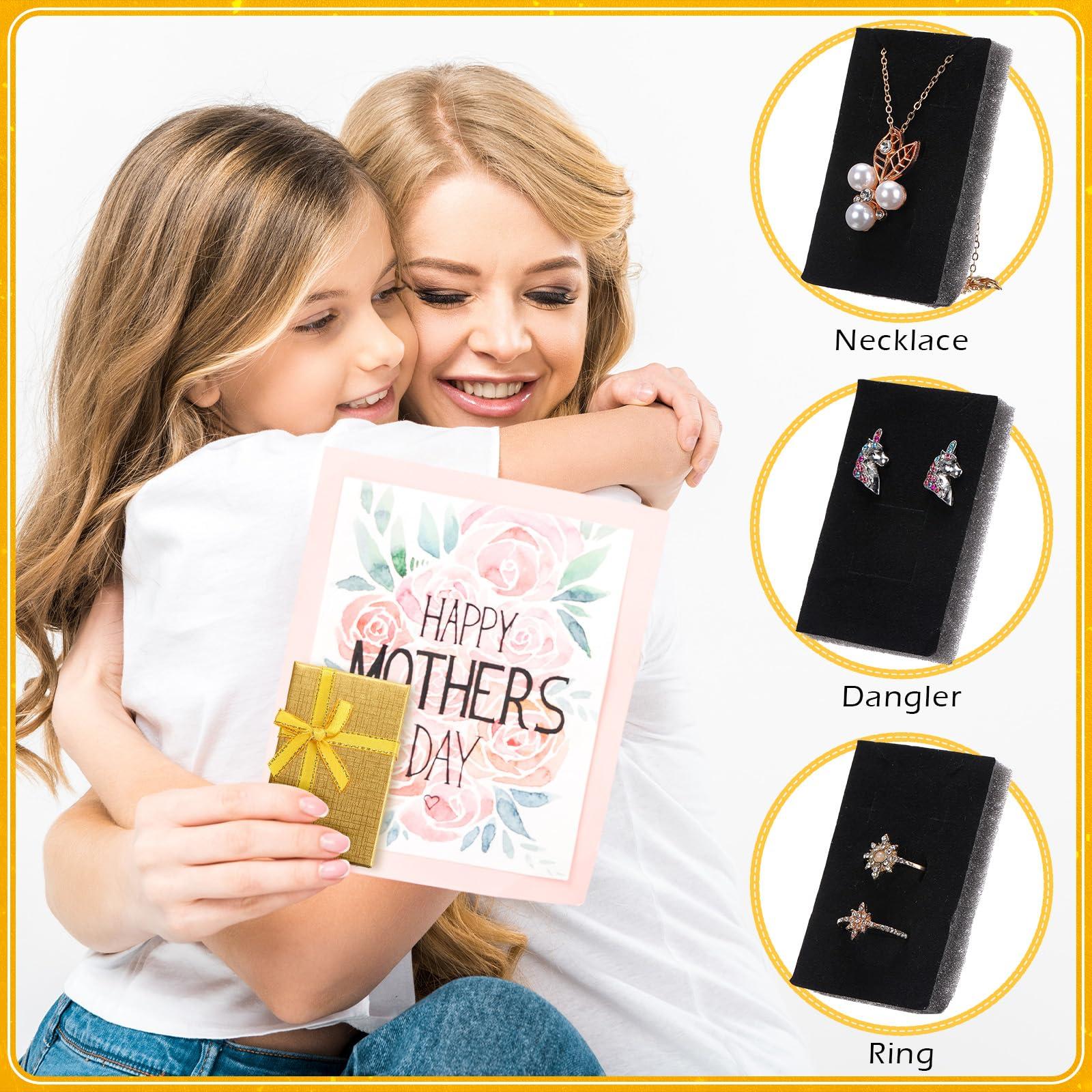 Bucherry Jewelry Gift Box Small Empty Gift Boxes Jewelry Boxes Packaging Bulk Gift Wrap Boxes Cardboard Jewelry Boxes with Bow for Ring Necklaces Earring Bracelet Jewelry (150 Pcs)