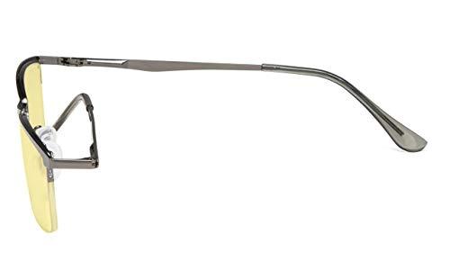 Eyekepper Eyekepper Blue Light Blocking Reading Glasses Half-Rim Computer Readers Eyeglasses-Yellow Tinted Lens Reading Glasses (Gunmetal, 2.75)