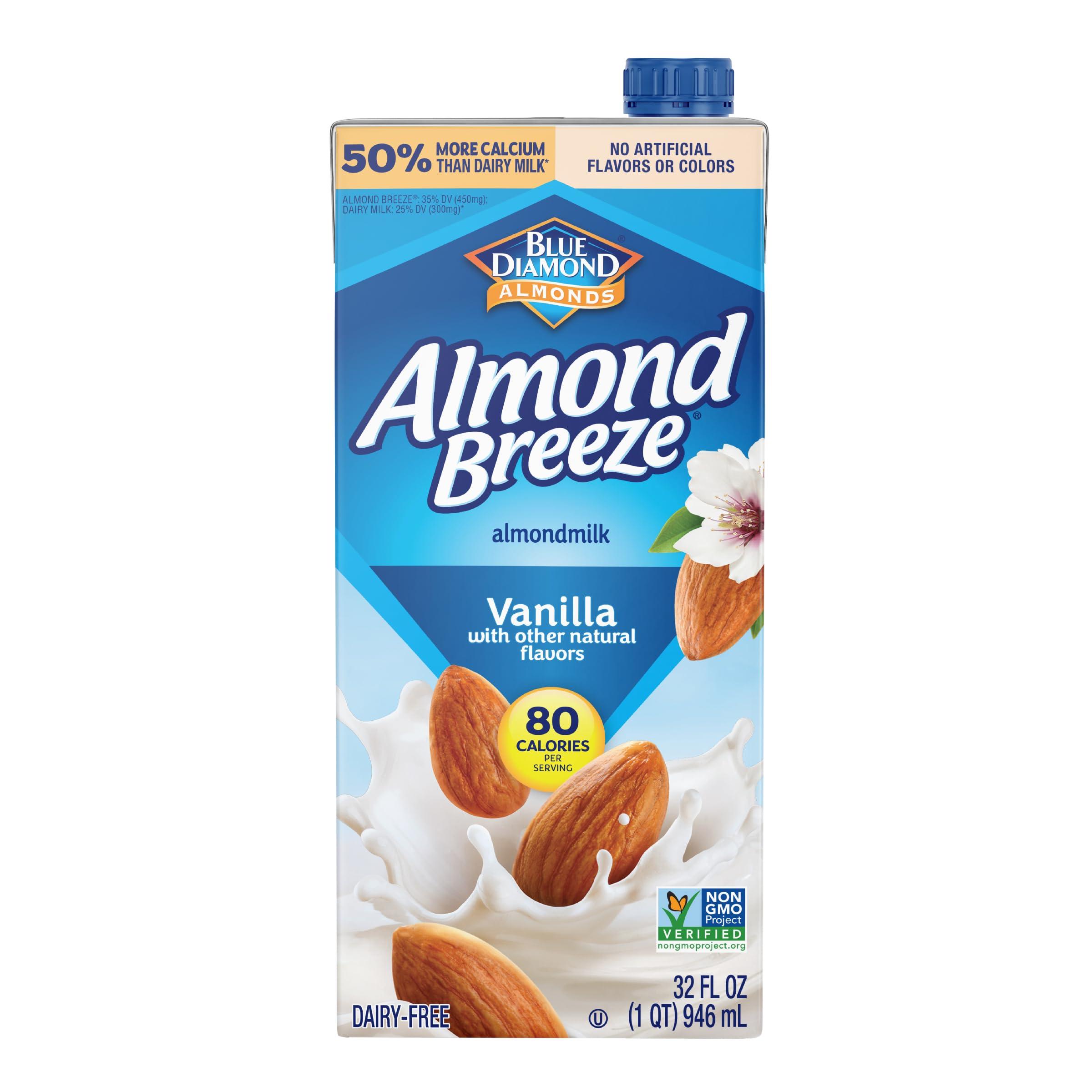 Blue Diamond Almonds Blue Diamond Almonds Breeze Dairy Free Almondmilk, Vanilla, 384 Fl Oz (Pack of 12)