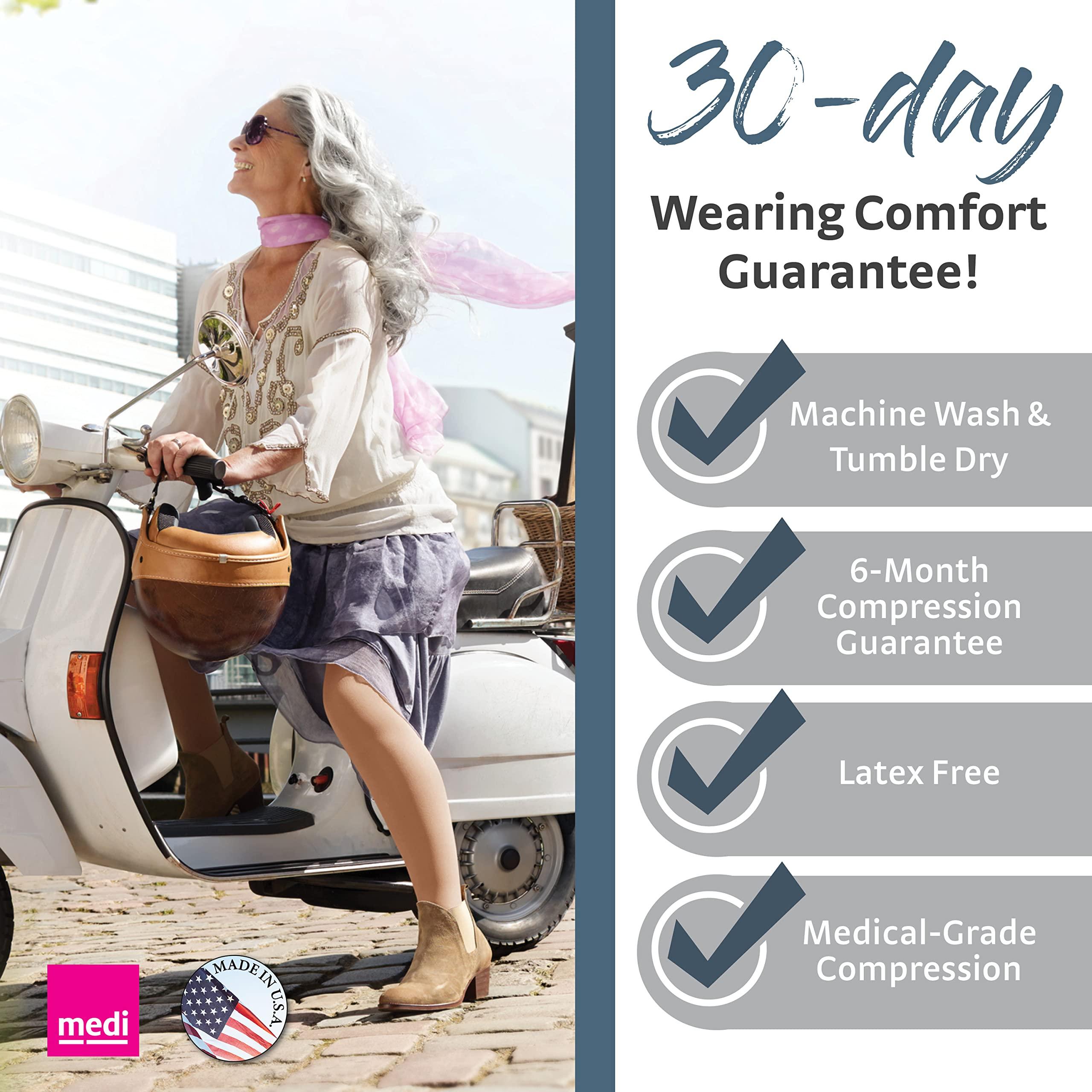 mediven mediven Plus for Men & Women, 20-30 mmHg - Open Toe, Knee High Compression Socks, Extra Wide II-Petite, Beige