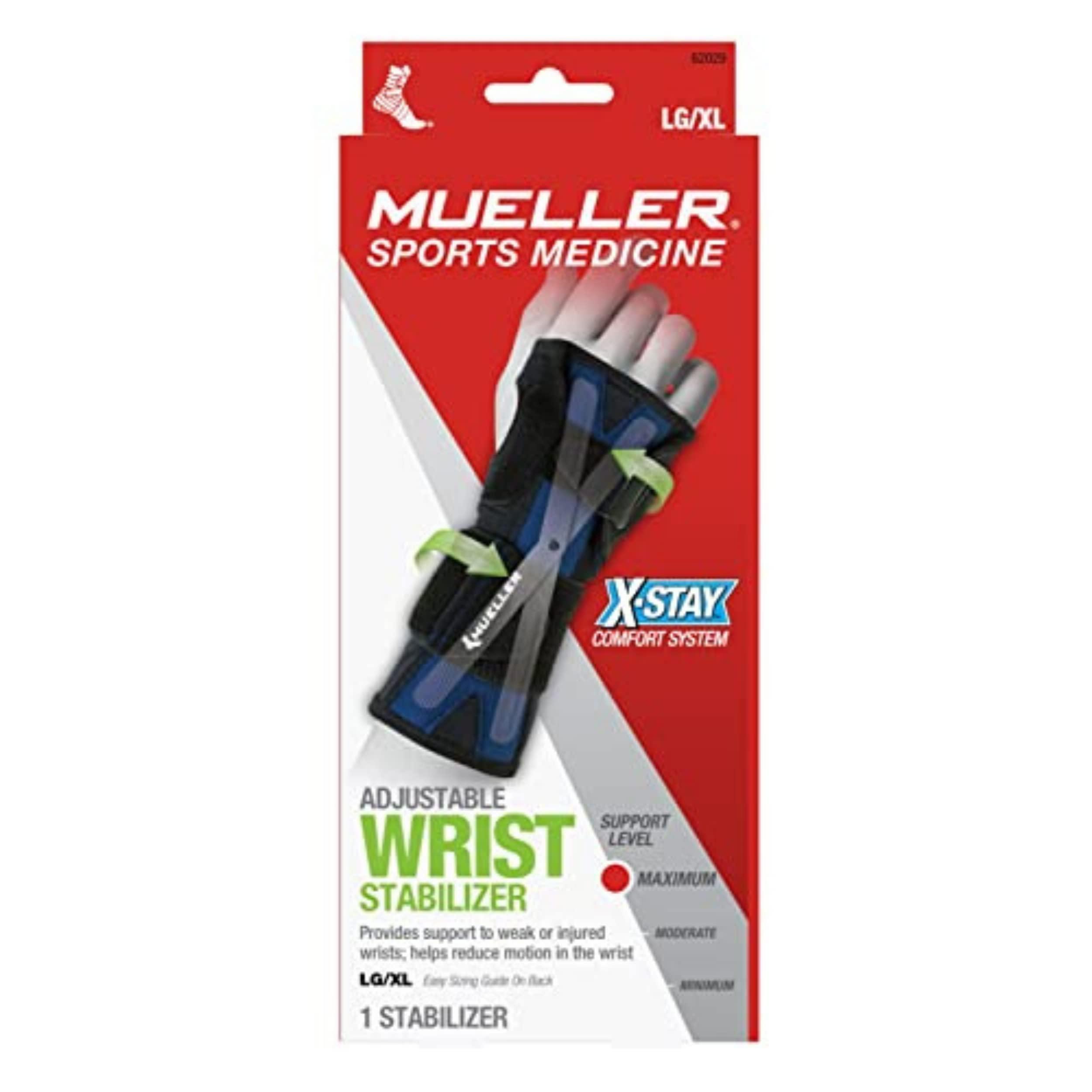 MUELLER MUELLER Sports Medicine X-Stay Wrist Stabilizer, Wrist Pain Relief Support for Men and Women, Ideal for Carpal Tunnel, Tendinitis, Arthritis, Black, Small/Medium