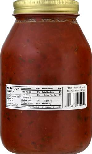 Michaels Of Brooklyn MICHAEL\'S OF BROOKLYN Tomatoes & Fresh Basil Pasta Sauce, Non-GMO, Gluten Free, and Yeast Free Fresh Tomato Sauce made with Fresh Basil, Garlic, Olive Oil, and Parsley - 32 oz Jar