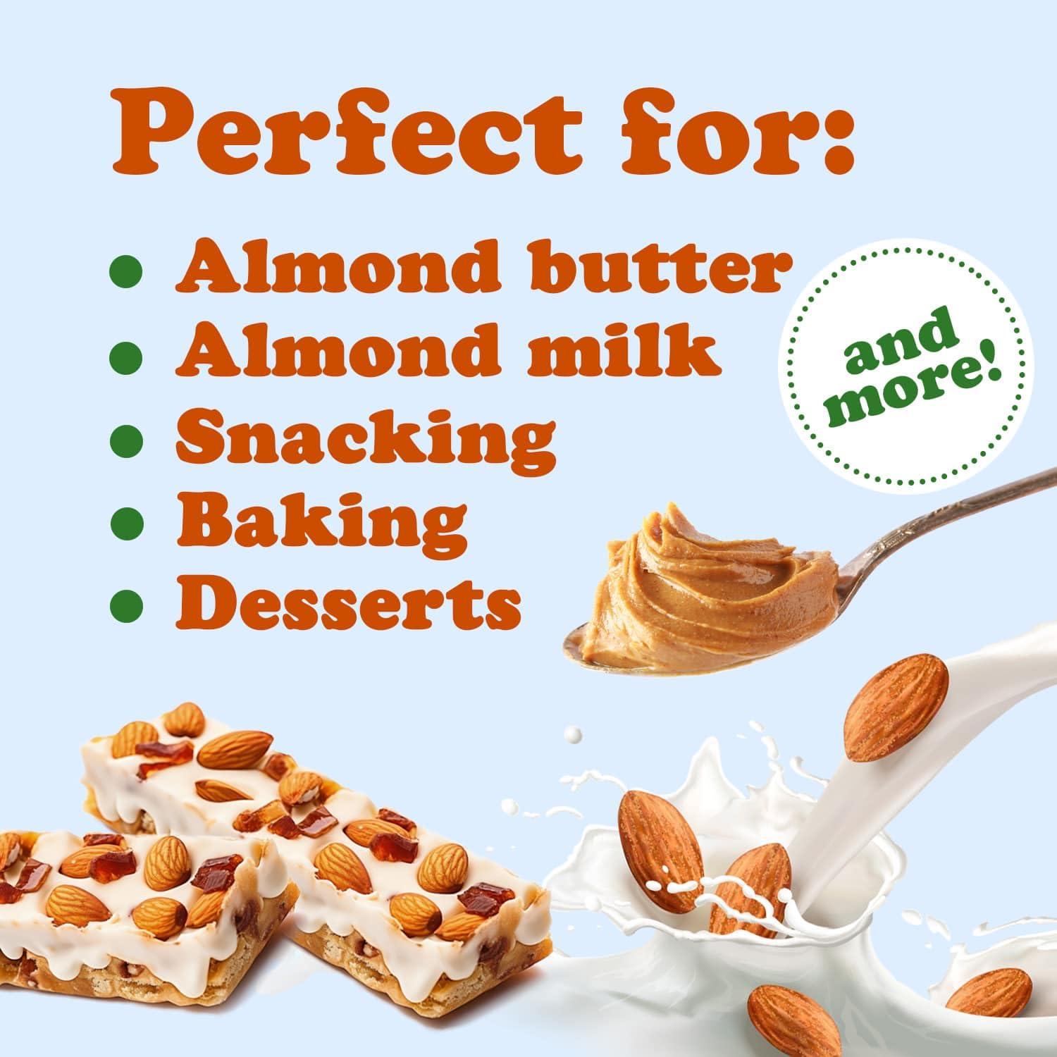 Food to Live Food to Live - Organic Almonds, 8 Ounces Non-GMO, Whole, Raw, No Shell, Unpasteurized, Unsalted, Vegan, Kosher, Bulk. Keto Snack. Good Source of Vitamin E, Protein. Great for Almond Milk, Nut Butter.
