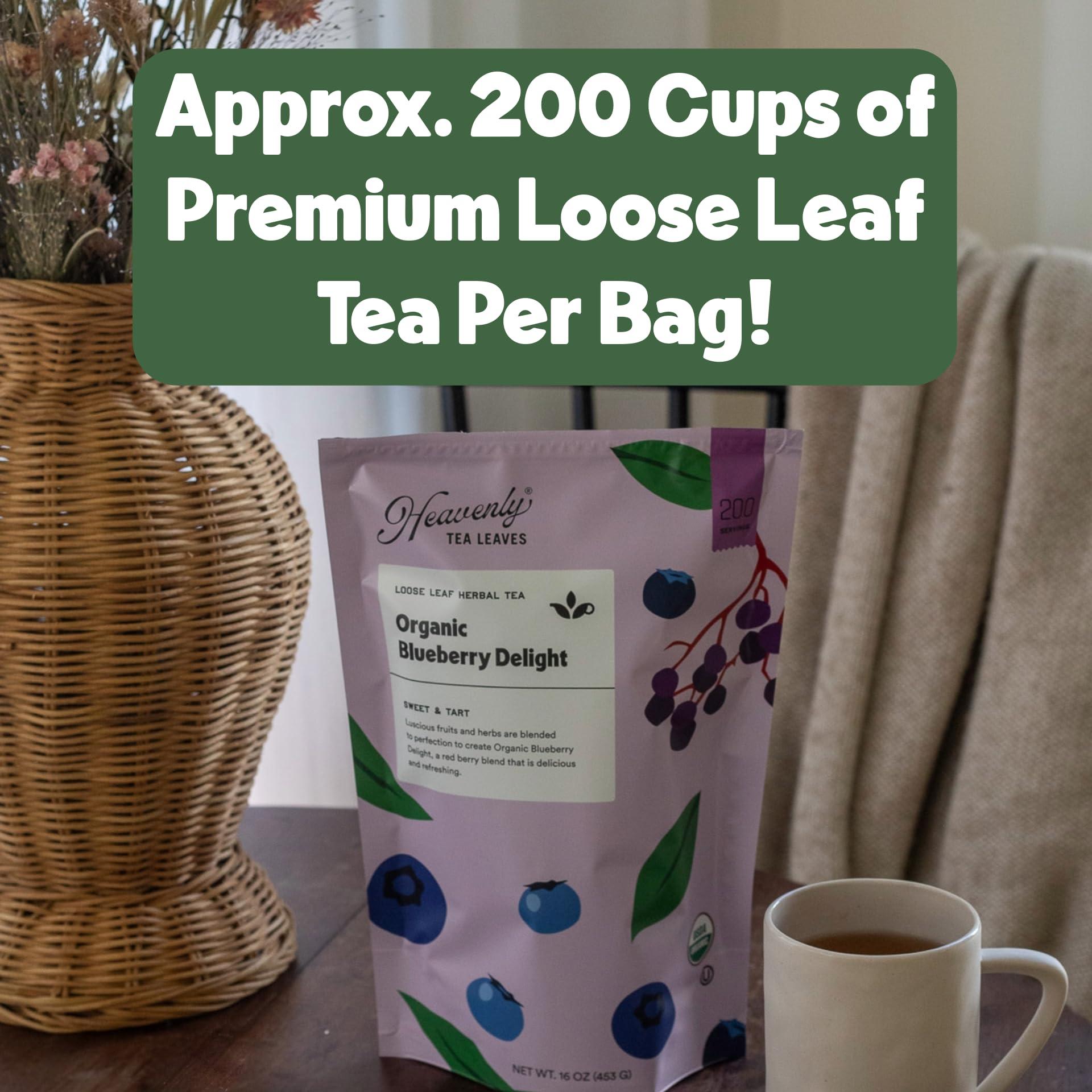 Heavenly Tea Leaves Heavenly Tea Leaves Organic Just Green, Bulk Loose Leaf Green Tea, 1 Lb. (Approx. 200 Servings) - Antioxidant Rich, Immune Boosting, Hot or Iced Tea, Great Natural Energy Source