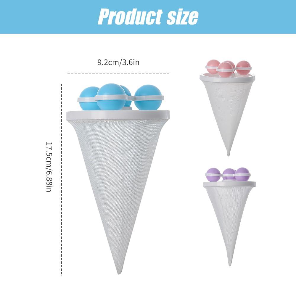 AIIONP Floating Hair Filtering Mesh Removal, Lint Catcher for Washing Machine, Reusable Washing Machine Hair Filter Laundry Pet Hair Catcher Pet Dog Cat Hair Remover for Laundry (Purple*3)