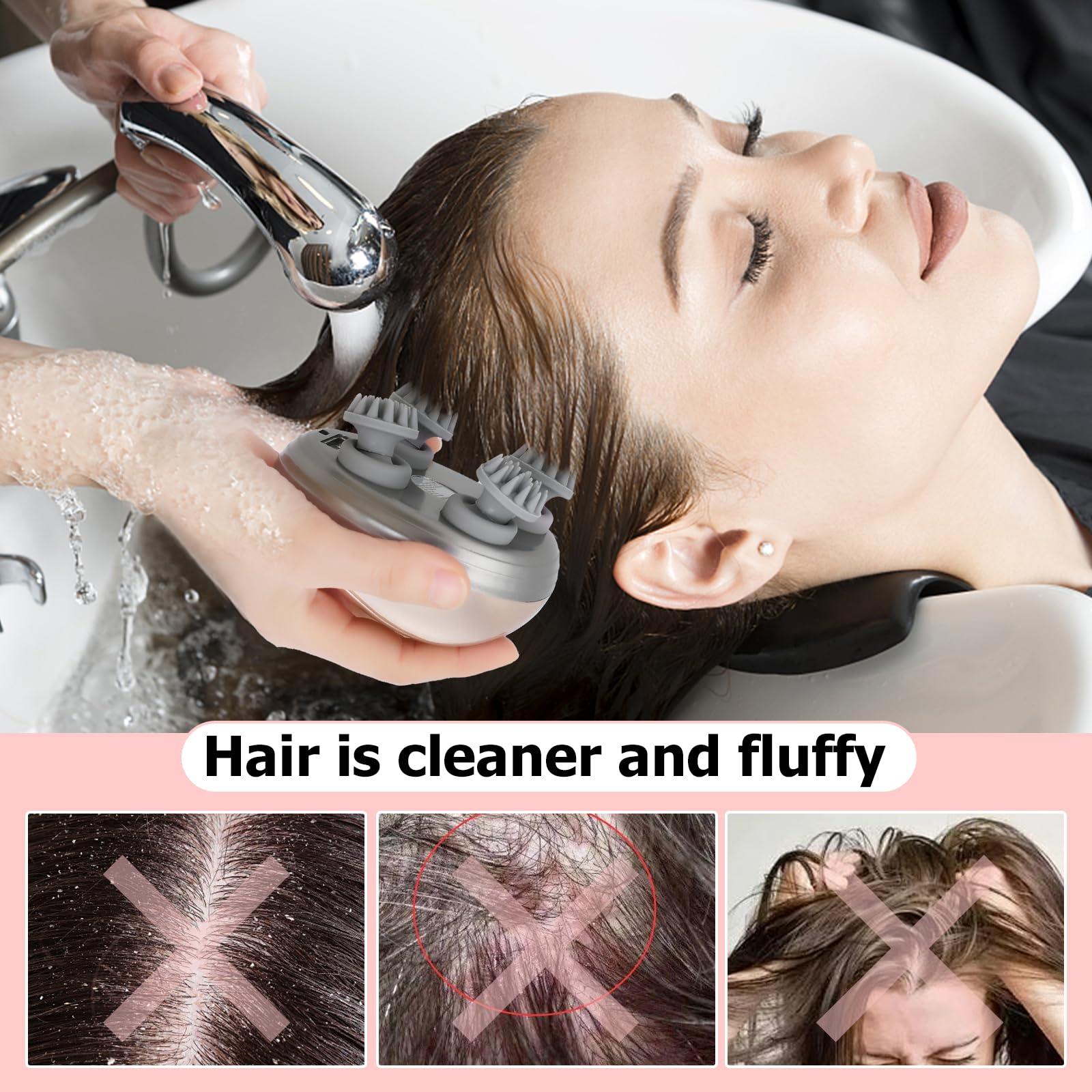 ENBRWAS ENBRWAS Electric Scalp Massager, Promotes Hair Growth,Waterproof Handheld Portable Cordless Smart Scalp Massager, Head Scratcher for Full Body Massage, Deep Clean and Stress Relax.