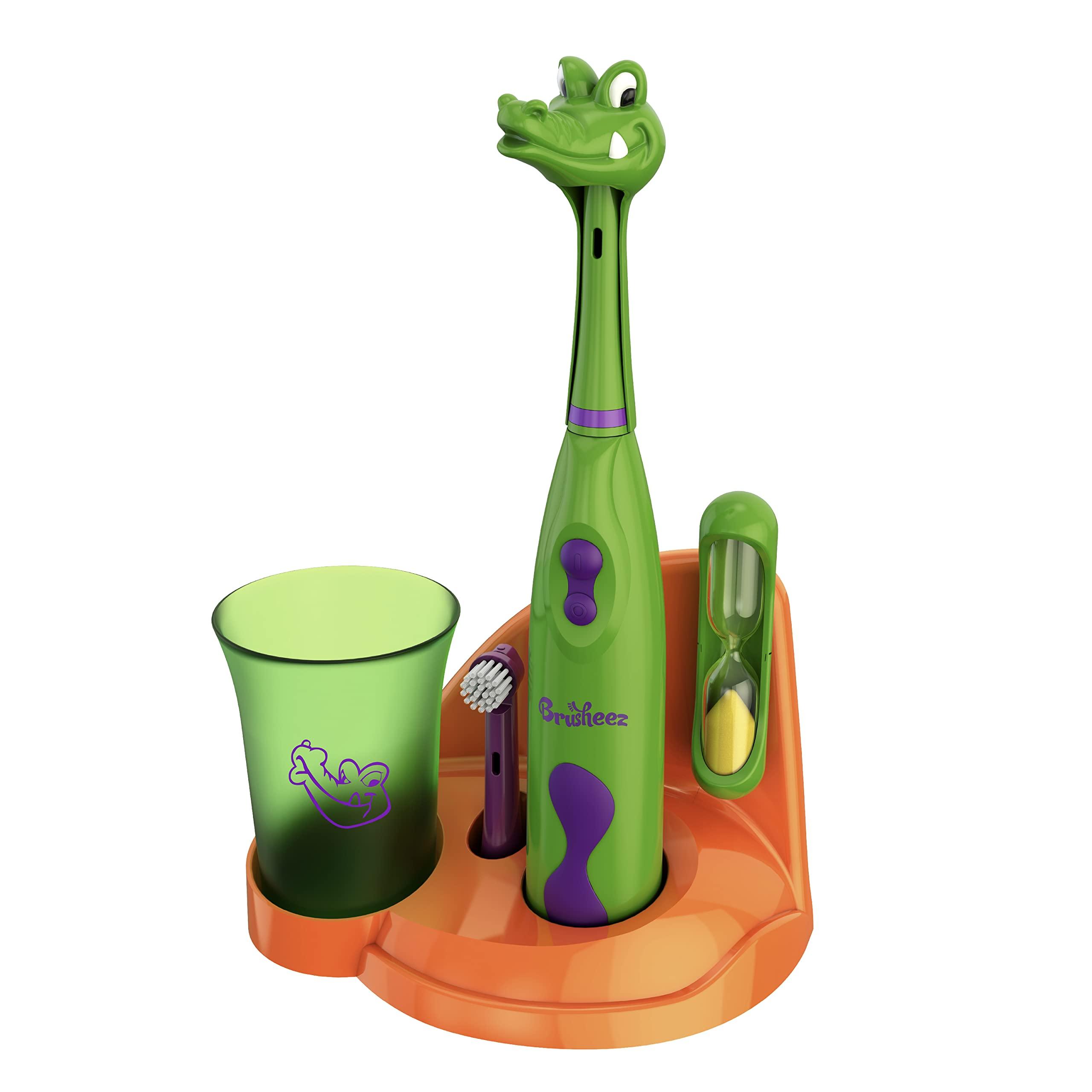 Brusheez Brusheez Kid's Electric Toothbrush Set & Replacement Heads 2 Pack - Snappy The Crocodile