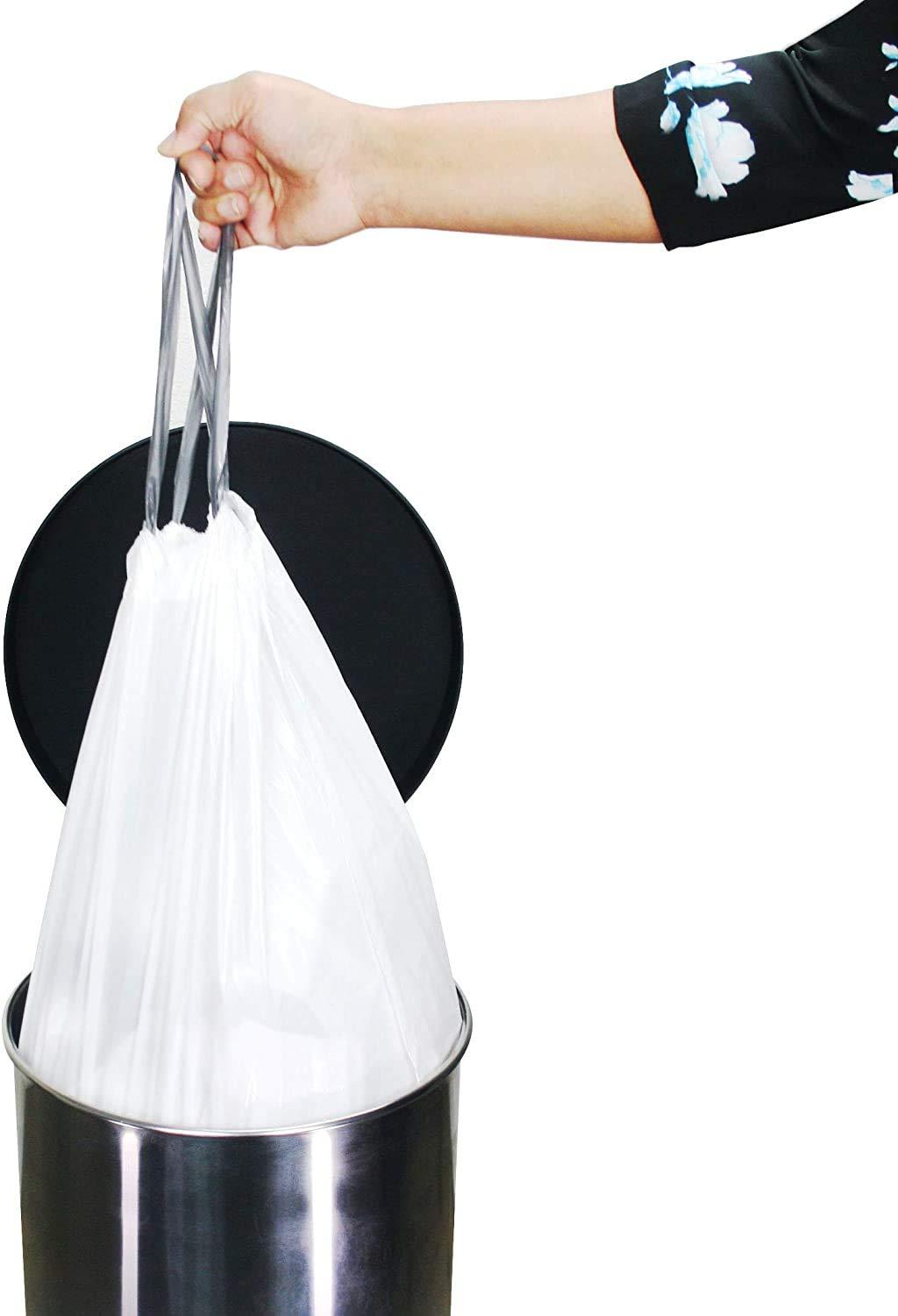 Compatible With Code P Durable Custom Fit Plastic White Trash Bags w Drawstring 50 60 Liter 13 16 Gallon Trash Cans 1 Refill Rolls 50 Count Heavy Duty Kitchen Garbage Bags