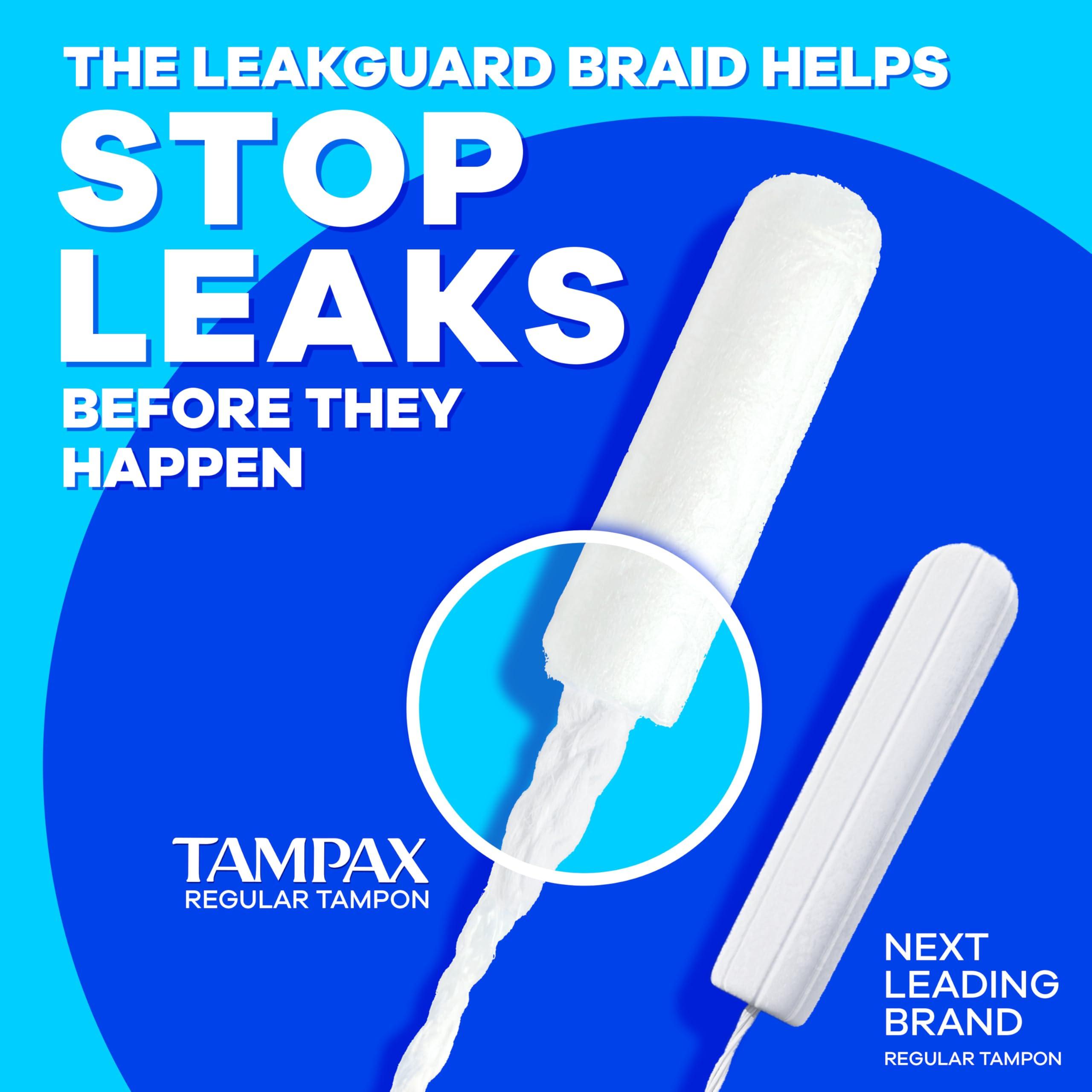 Tampax Tampax Pearl Tampons Multi Pack, with LeakGuard Braid, Regular/Super/Super Plus Absorbency, Unscented, 47 Count