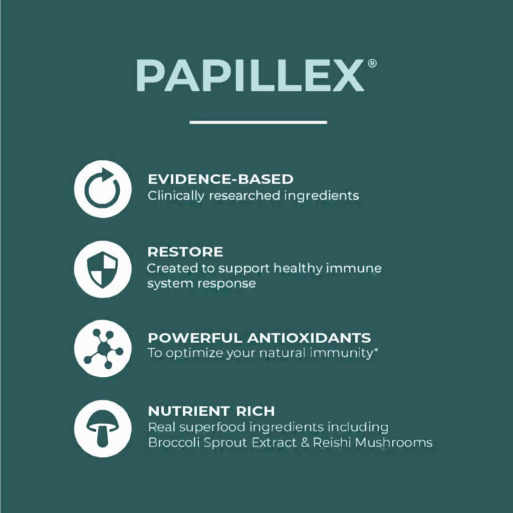 Papillex Papillex + AHCC Bundle - All Natural Immune Support Bundle - 60 Caps per Bottle