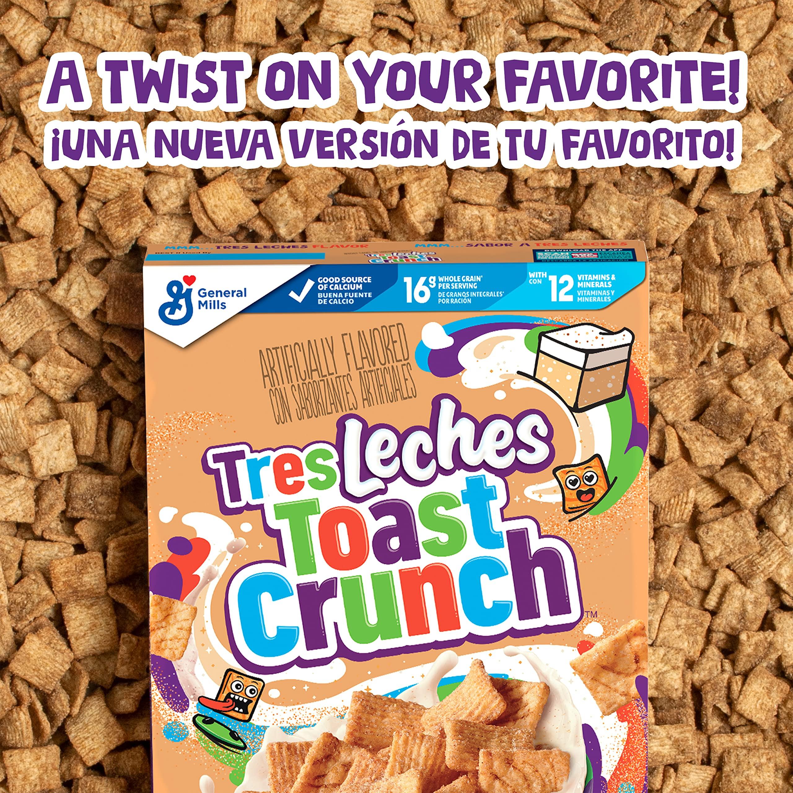 Cinnamon Toast Crunch Tres Leches Toast Crunch Breakfast Cereal, Crispy Artificially Tres Leches Flavored Cinnamon Cereal, 12 oz (Pack of 2)