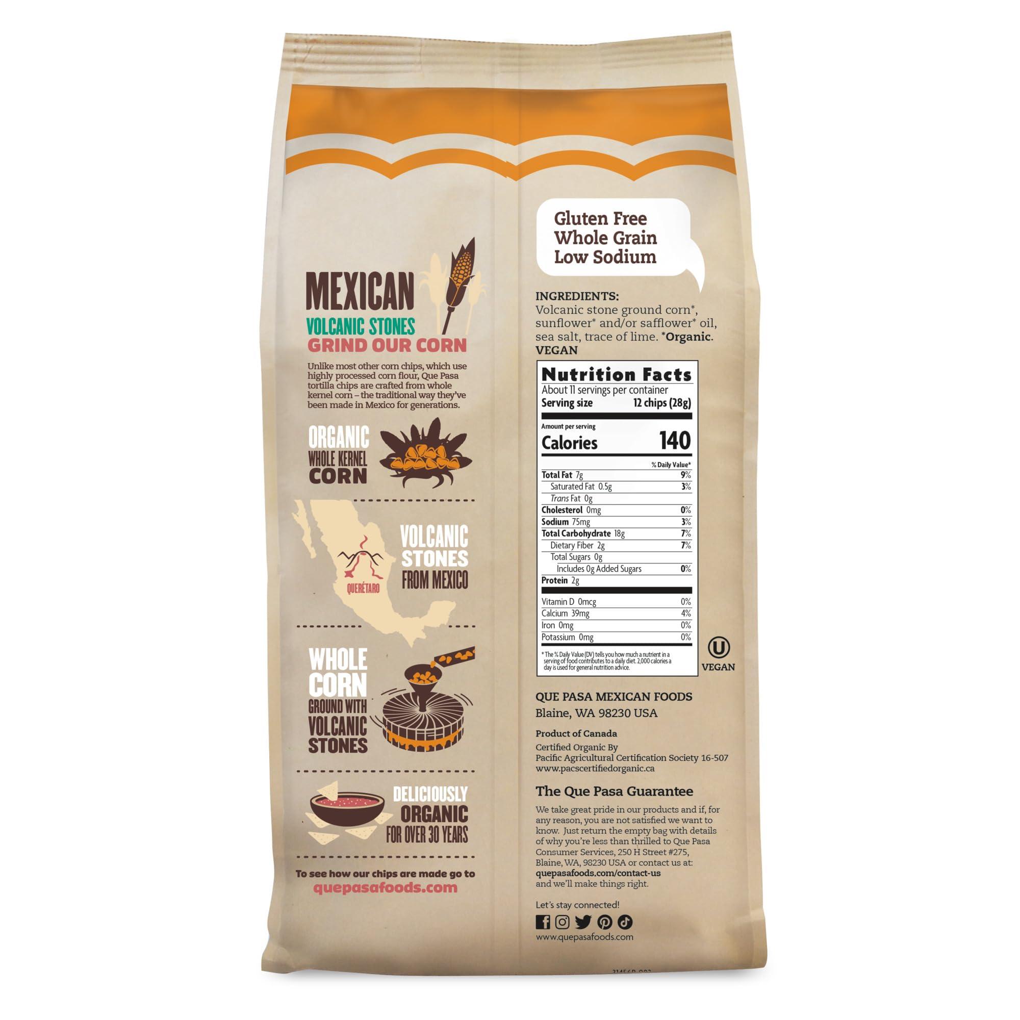 Que Pasa Que Pasa Organic Yellow Corn Tortilla Chips, 11 oz (Pack of 6), Gluten Free, Non-GMO, by Nature\'s Path