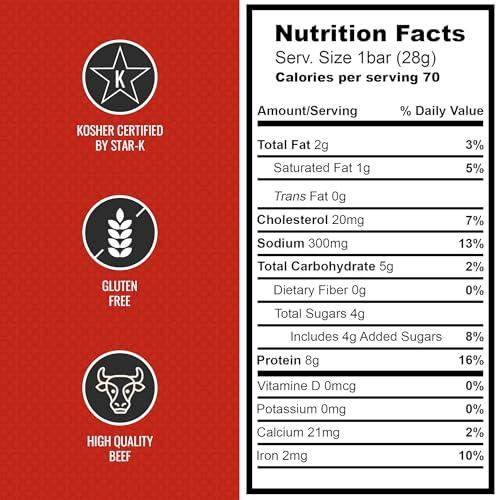 Premium Aufschnitt Products Aufschnitt Beef Bars - High Protein Snack with Grass Fed Beef - Kosher, Halal, and Keto Friendly - Dark Chocolate and Chia Seeds, 6 Count