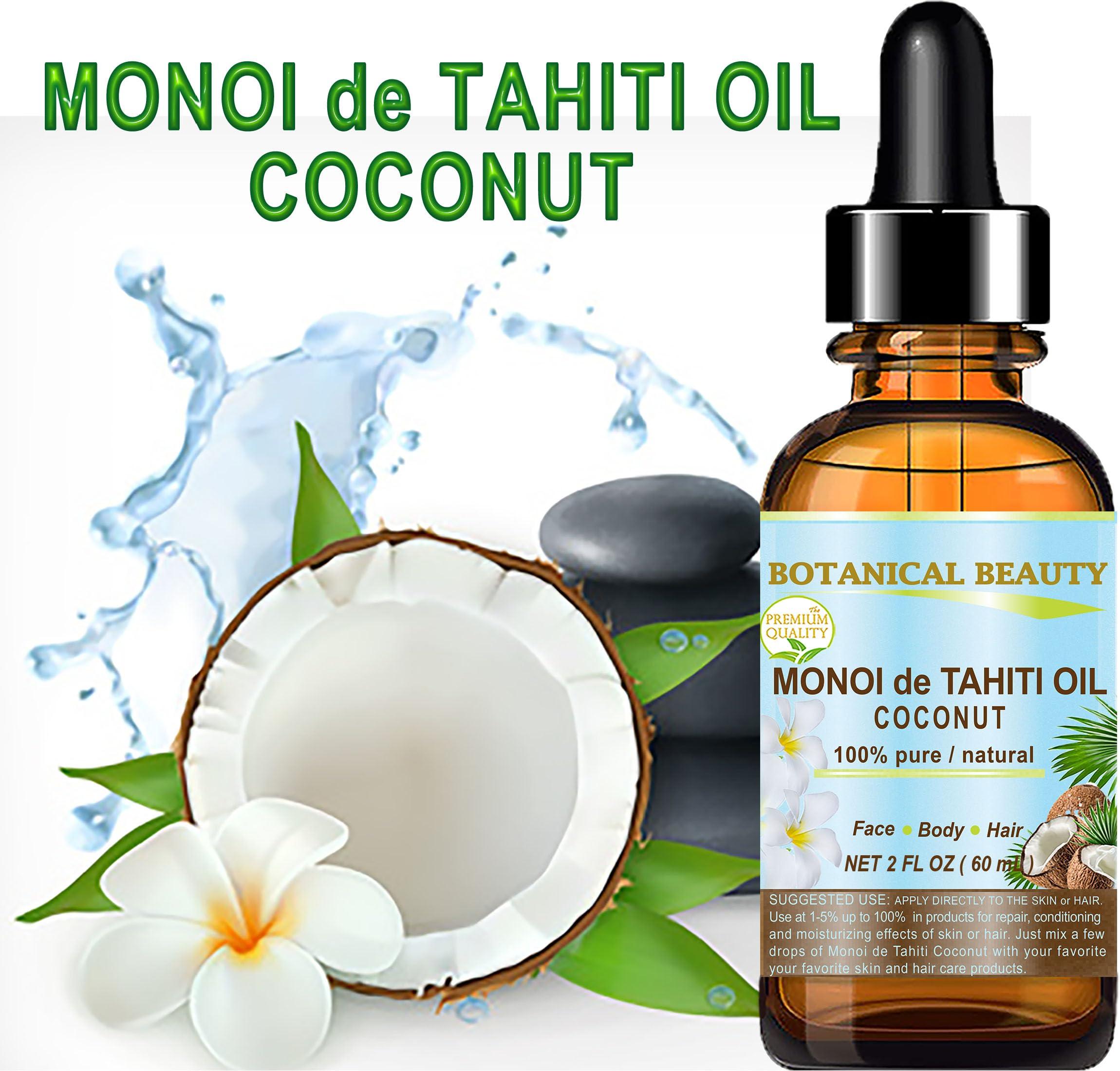 Botanical Beauty Botanical Beauty MONOI de TAHITI OIL COCONUT 100% Pure Natural Virgin Unrefined RAW 2 Fl. Oz.- 60 ml for FACE, SKIN, BODY, HAIR, NAILS