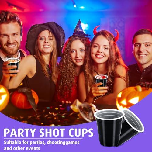 JEFHOMKIT JEFHOMKIT 200 Pcs Disposable Shot Cups,2 oz Plastic Shot Glasses,Mini Disposable Shot Glasses,Mini Party Cups for Tasting Serving Snacks Samples Birthday Halloween Christmas