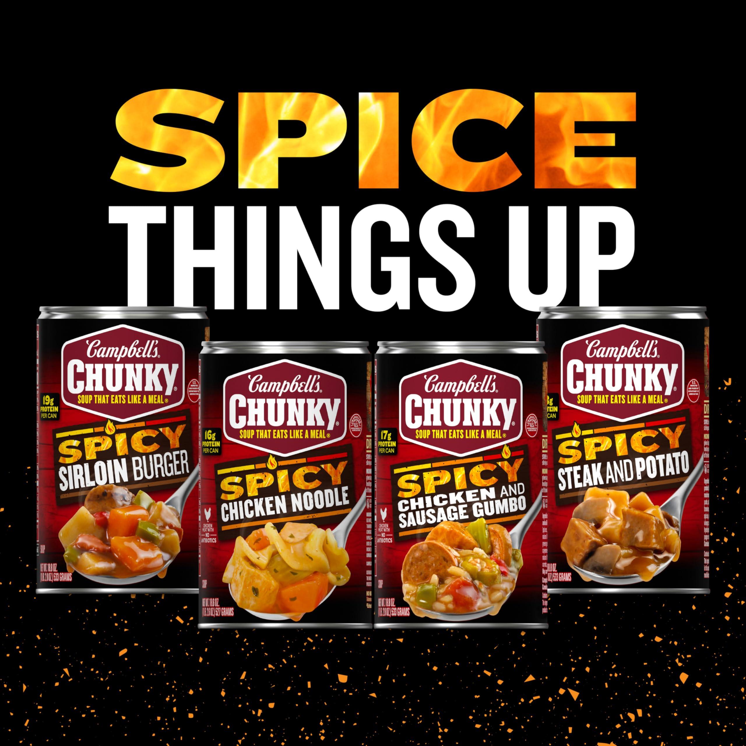 Campbell\'s Campbells Chunky Soup, Ghost Pepper Chicken Noodle Soup, 18.6 oz Can (Pack of 2)