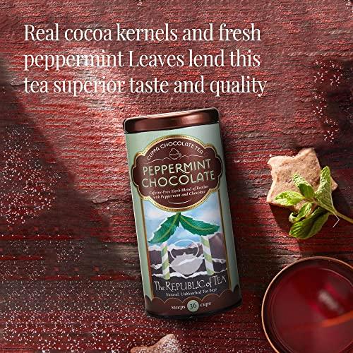 The Republic of Tea The Republic of Tea Peppermint Cuppa Chocolate Tea, 250 Tea Bags, Rooibos Tea Dessert Blend