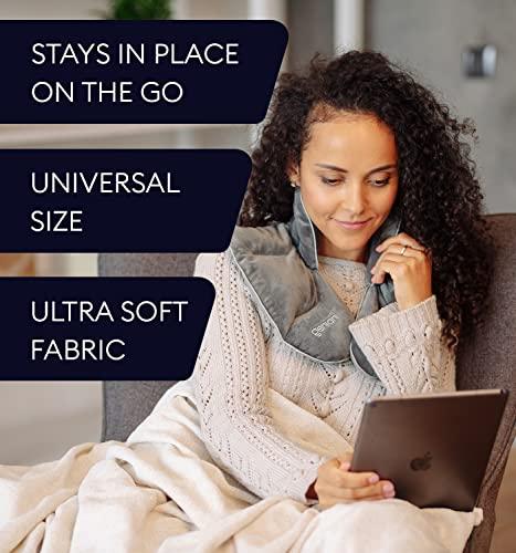 GENIANI GENIANI Microwavable Heating Pad for Neck and Shoulders with Herbal Aromatherapy - Calming Weighted Cordless Neck Wrap - Heat Pad for Pain Relief and Spasm - Hot and Cold Compress (Cloud Grey)