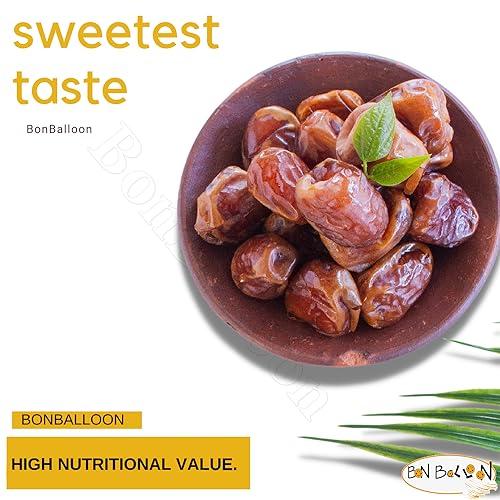 bonballoon 100% Natural Egyptian Semi Dry Unpressed Medium Sized Dates With Pits With Very Sweet Taste Halal Packed And Protected In Cartoon Box Tamar Tamr Tamaar Ramadan Halal ( 1 Pack / 700 gm ) Premium