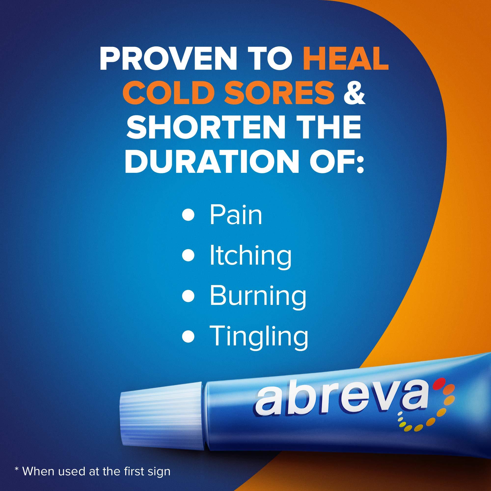 abreva Abreva 10 Percent Docosanol Cold Sore Treatment, Treats Your Fever Blister in 2.5 Days - 0.07 oz Tube x 2