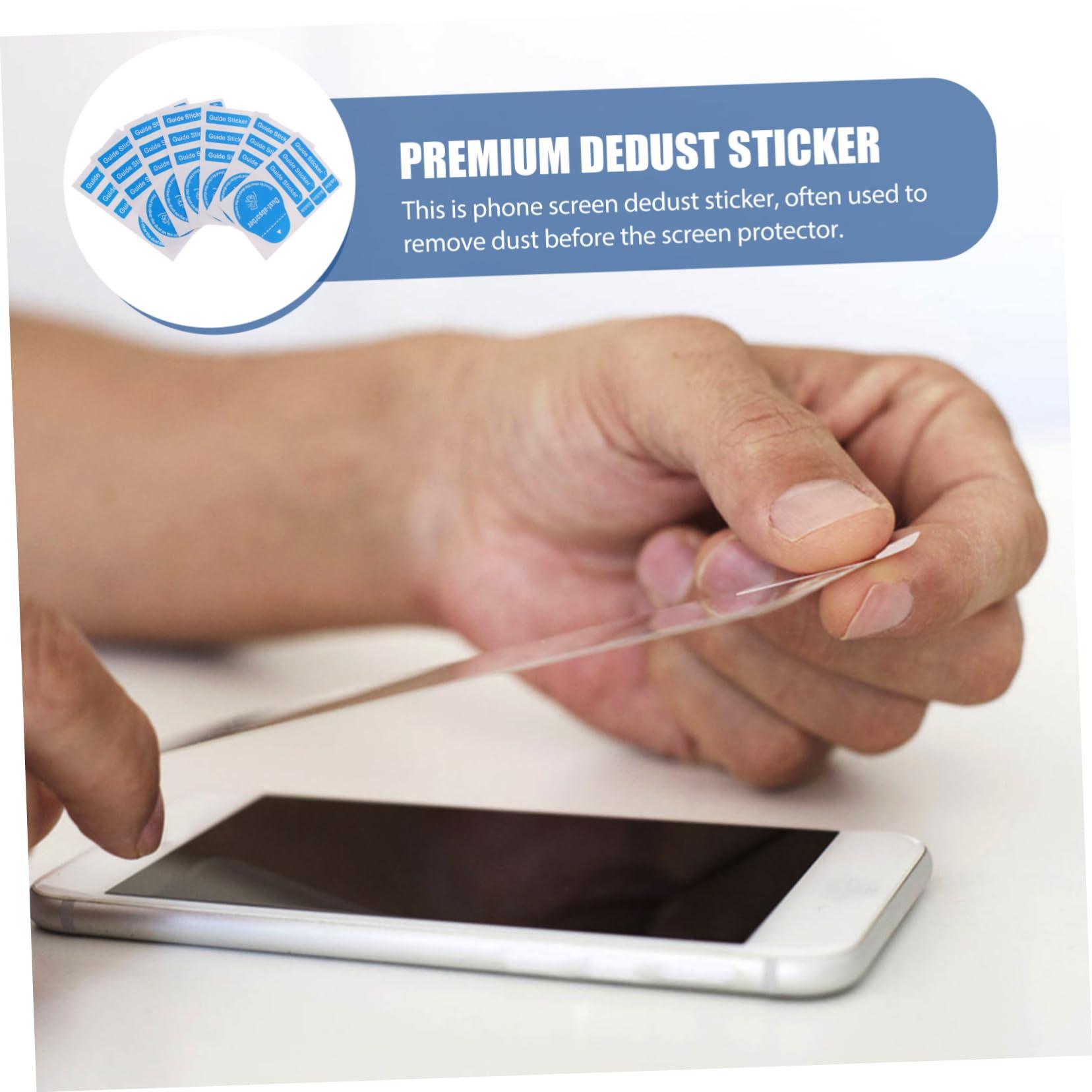 ORFOFE ORFOFE 400pcs Film Dust Removal Sticker Cleaning Tool Telephone Dedust Sticker for Phone Laptop Sticker Screen Removal Sticker Dust Remover Phone Dedust Sticker Blue Lens Paper