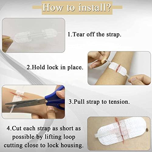 Mediss Emergency Wound Closures Adhesive Bandages, Zip Stitch Stickers for Camping, Survival & Household Gear, 3 Pcs (45*10mm, White)