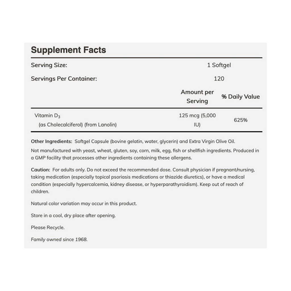 Now Foods Vitamin D-3, 2000 IU - 120 softgels by NOW Foods