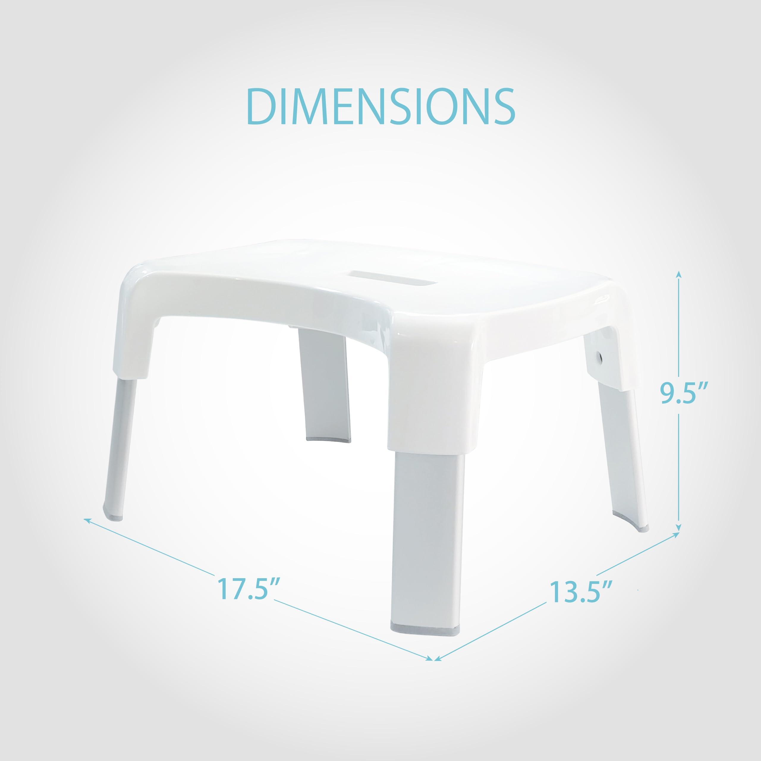 Better Living Better Living Products Smart Multi-Purpose Bathroom/Shower Stool, White with Aluminum Legs