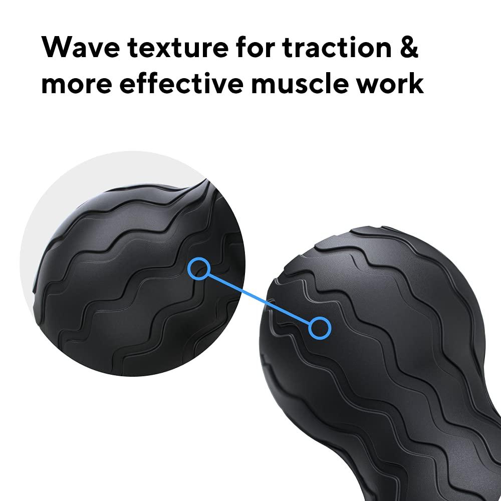 TheraGun Therabody Wave Series Wave Duo - Ergonomically Contoured Foam Roller. Bluetooth Enabled Muscle Roller for Your Back, Neck & Spine with 5 Customizable Vibration Frequencies in Therabody App