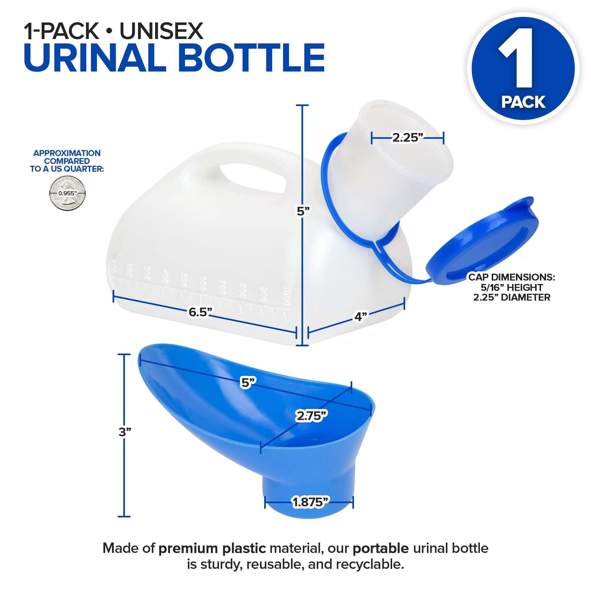 Stock Your Home Unisex Urinal Bottle (1 Pack) - Portable Urinal for Women & Men - Female Urinal with Lid - 32 Oz Female Urination Device - Women Pee Funnel Cup for Emergency, Travel, Car & Camping - Stock Your Home