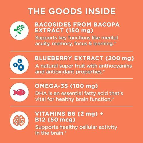 OLLY OLLY Ultra Strength Brain Softgels, Nootropic, Supports Healthy Brain Function, Memory, Focus and Concentration, Omega-3s, Vitamins B6 and B12, 30 Day Supply - 60 Count