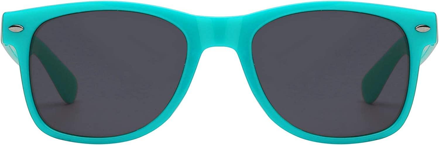 Owl OWL 3 Pack Womens Sunglasses, UV Protected Retro Vintage Sunglasses, Smoke Lens Cool Sunglasses for Men, Colored Plastic Sunglasses Womens, Turquoise Trendy Sunglasses for Women & Mens