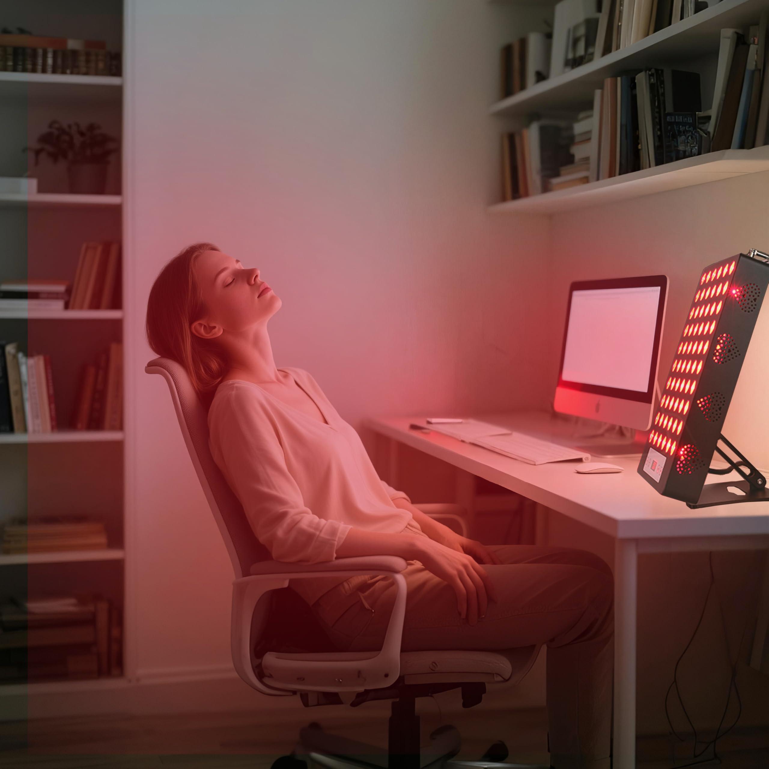 iPlantop Red Light Therapy Device, Red 660nm & Near Infrared 850nm Infrared Light Therapy for Body, Light Therapy Panels with Adjustable Stand, 60pcs Dual Chips LEDs for Recovery and Skin Health.