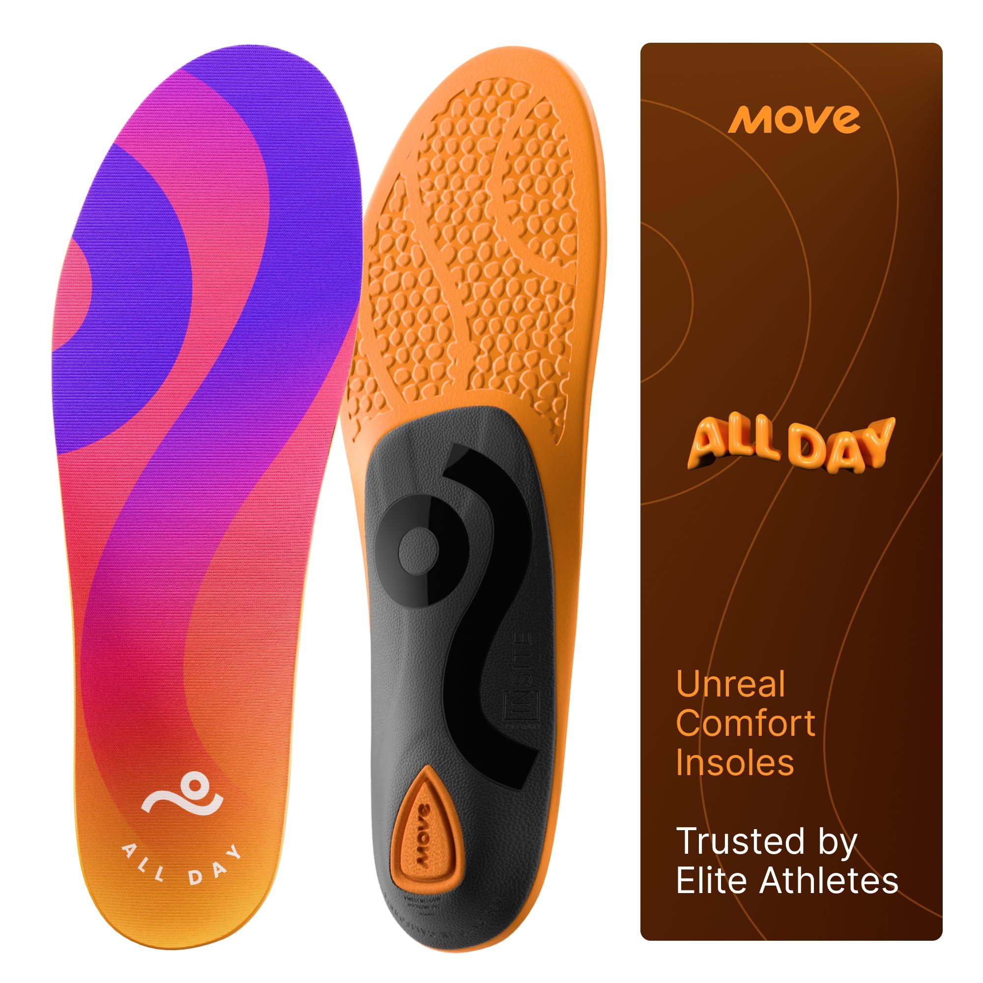 Move MOVE All Day Comfort Insole - Extra Plush Foam Insole for Stress Reduction on Feet, Knees, Back, Shock Absorbing, Walking, Foot Cushion, Comfort, Arch Support, and Work Boots (M9-9.5/W10.5-11)