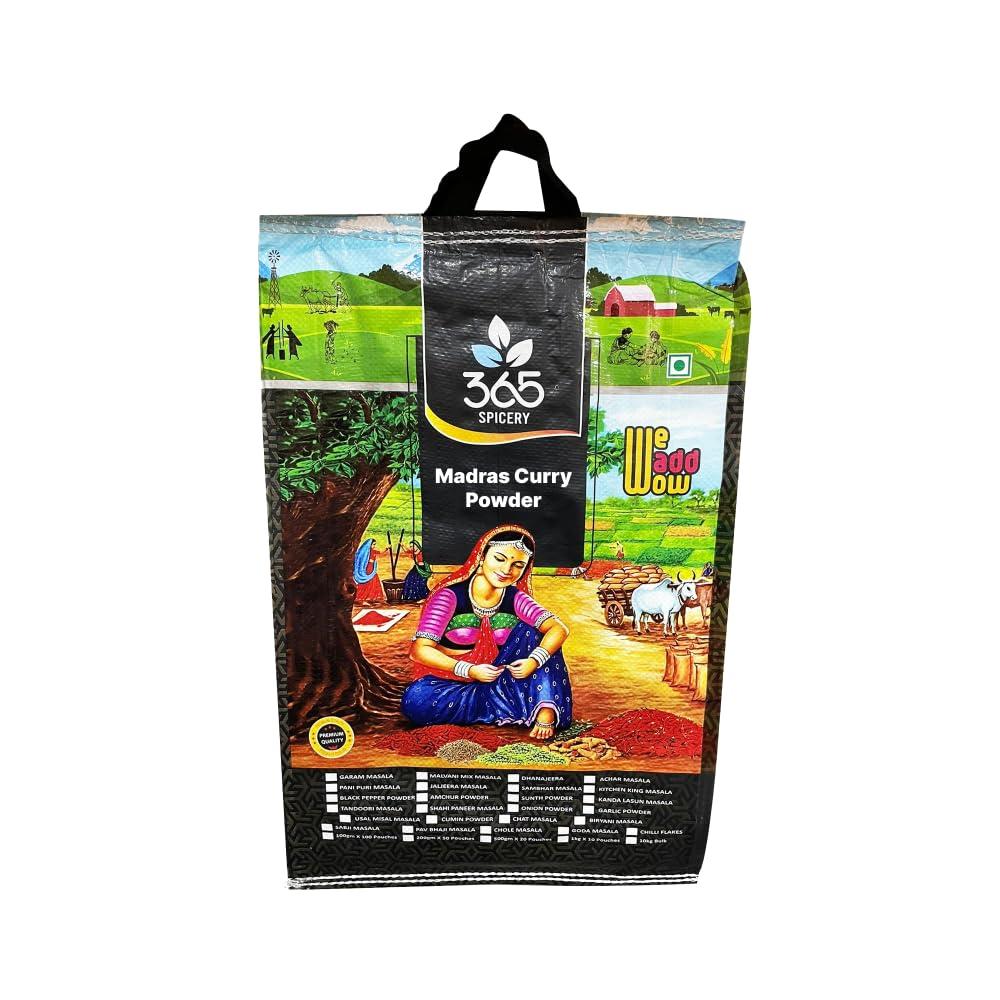 365 Spicery 365 Spicery Madras Curry Powder I Vegan I Gluten Friendly I NON-GMO I Recipe and Spice Mix for Authentic Taste I Spicy Flavor I Easy to Cook I for Healthy Cooking (10kg Bag)
