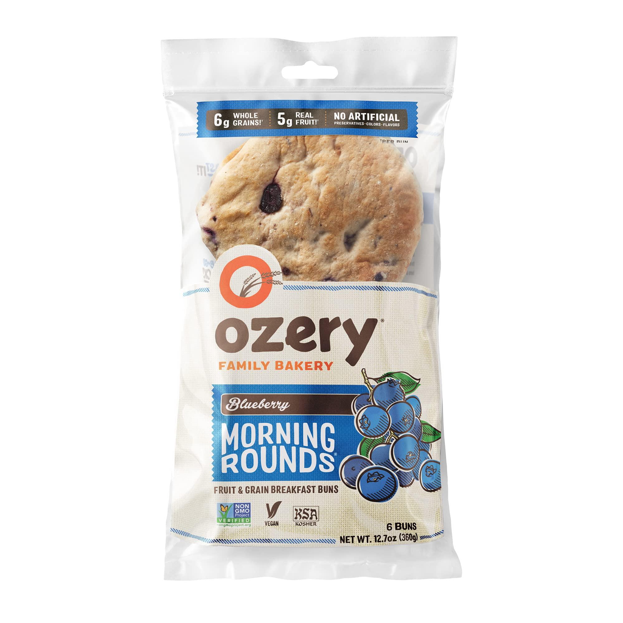 Ozery Bakery Inc. Ozery Bakery Blueberry Morning Rounds, Allergen Free, Vegan, Made with Real Fruit, Breakfast Buns, Pita Bread, 6 Buns Per Bag, 4-Pack